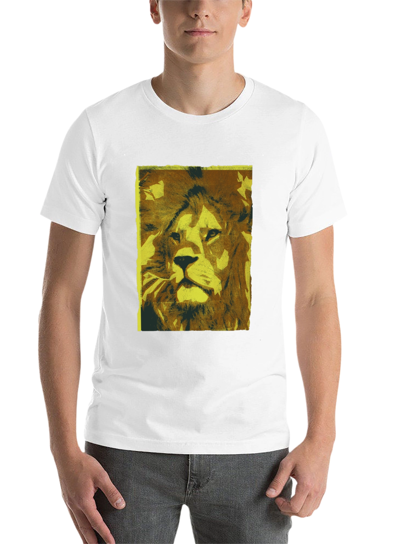 Black Lion Graphic Print Black T-Shirt view 14