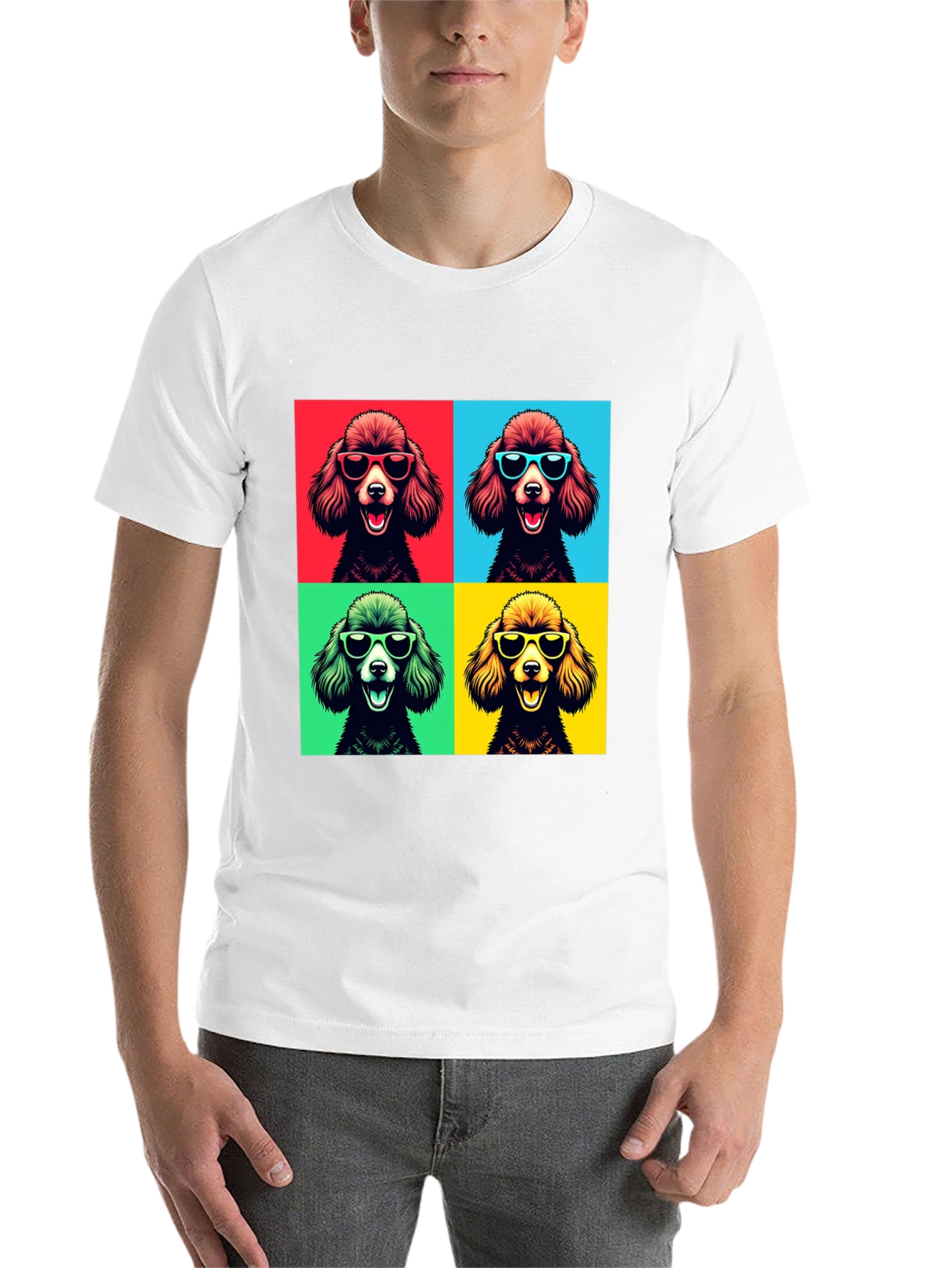 Black Pop Art Poodle T-Shirt - Stylish Dog Tee view 14