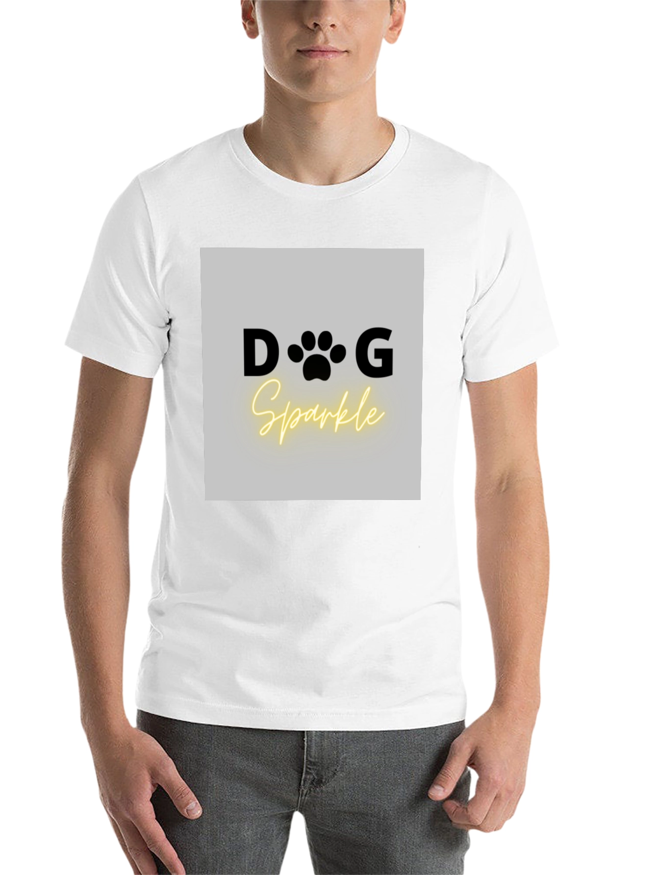 Black Dog Sparkle Graphic Tee - Unisex Black T-Shirt view 14