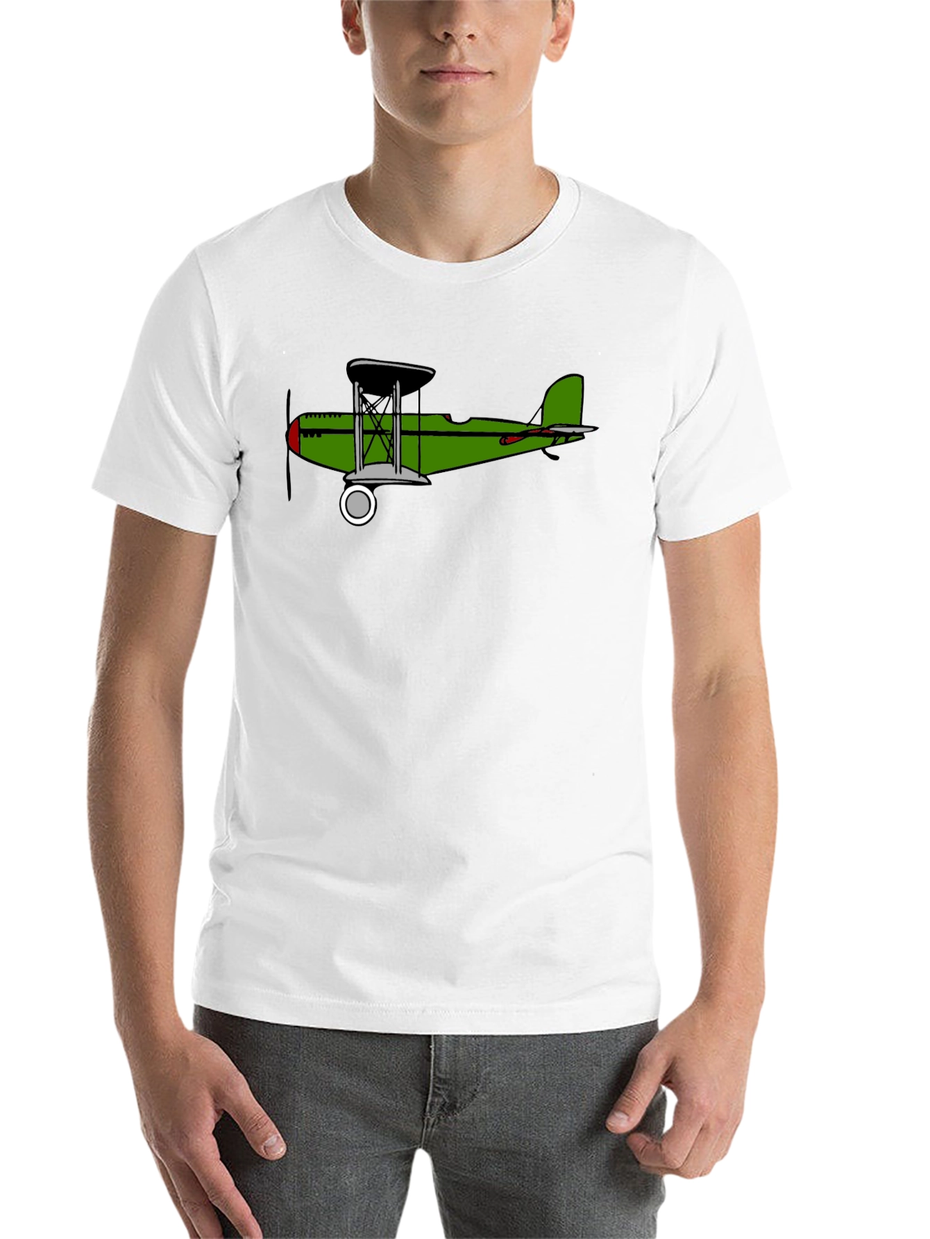 Black Vintage Biplane Graphic Tee - Black view 14