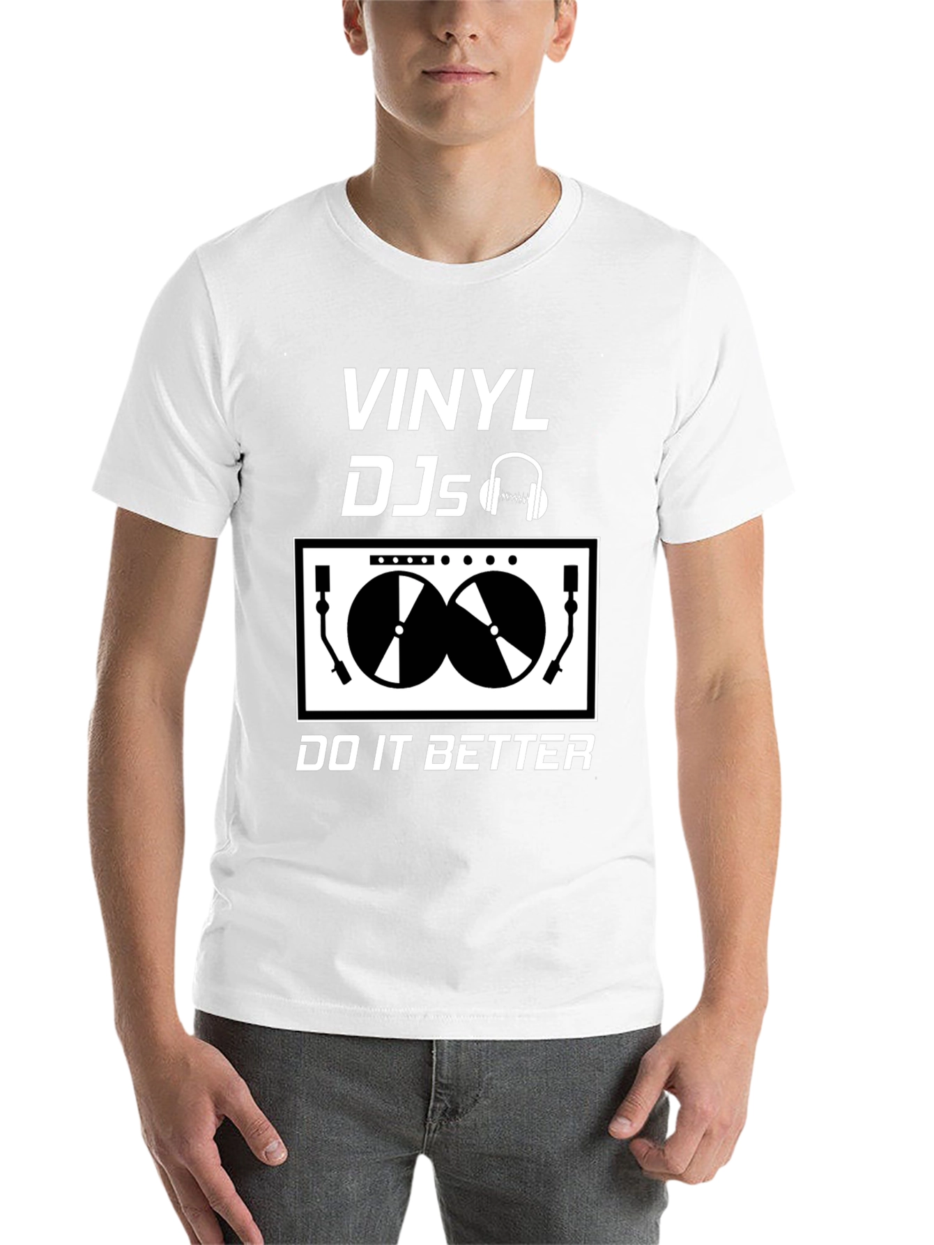 Black Vinyl DJs Do It Better Graphic T-Shirt view 14