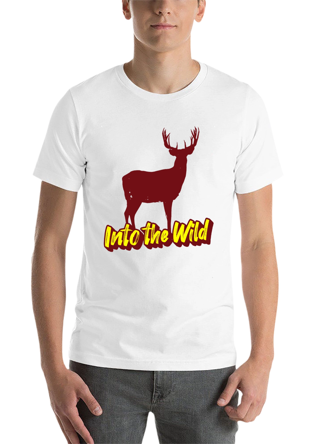 Black Into the Wild Black Deer Graphic T-Shirt view 14
