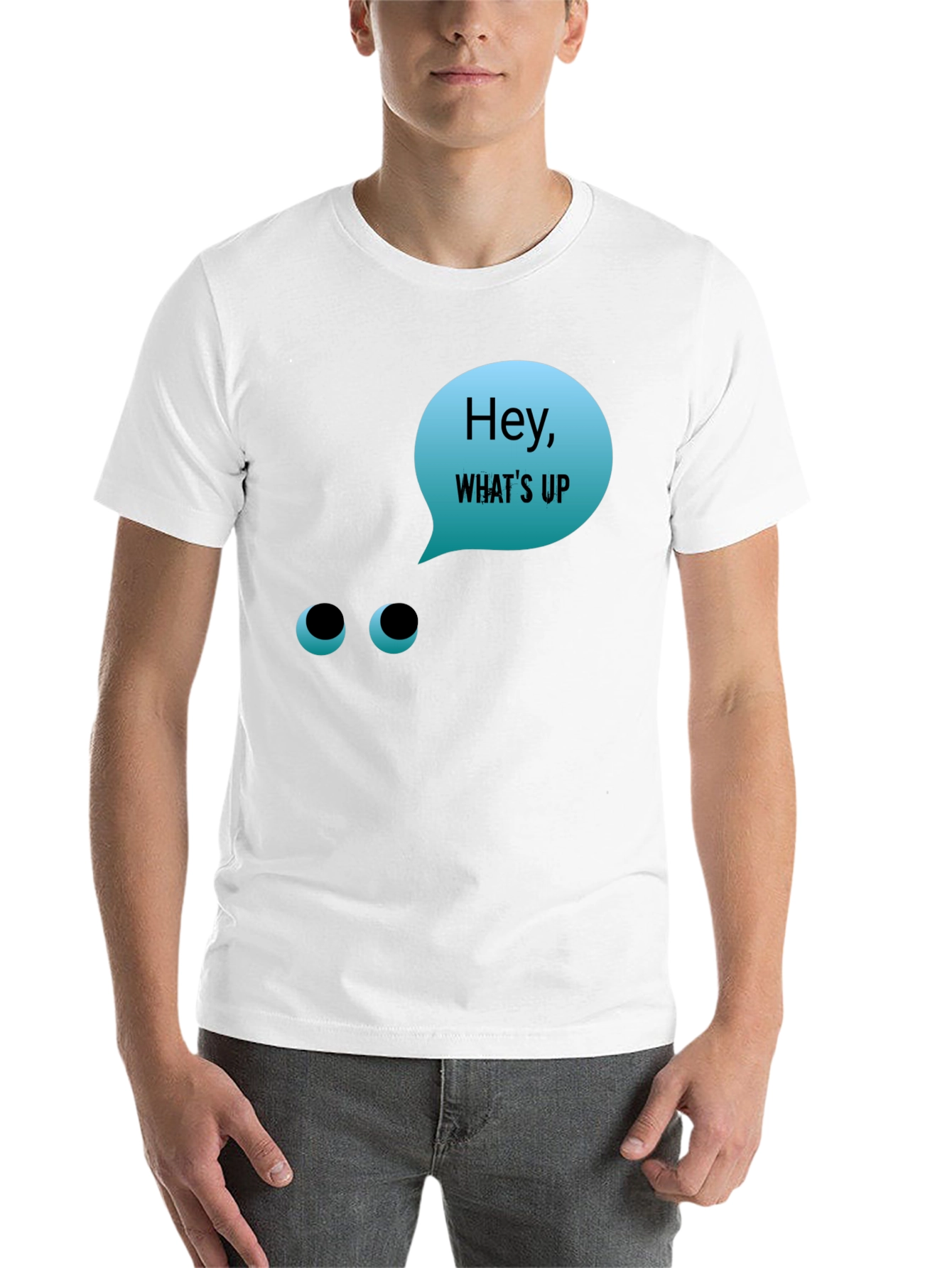 Black Hey What's Up T-Shirt - Funny Graphic Tee view 14