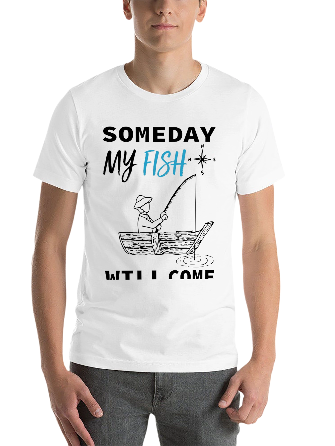 Black Someday My Fish Will Come T-Shirt view 14