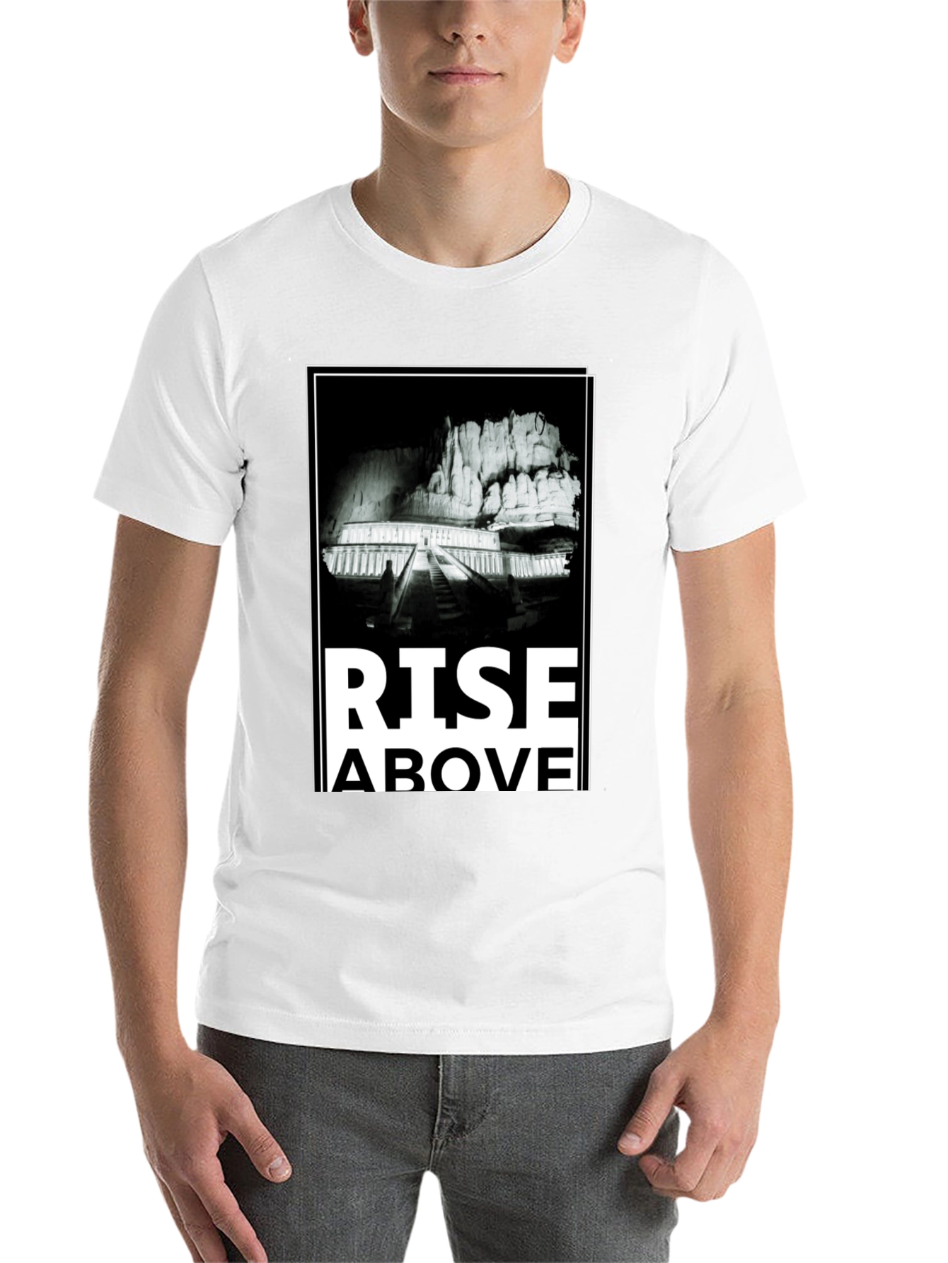Black Rise Above Graphic Tee - Men's Black T-Shirt view 14