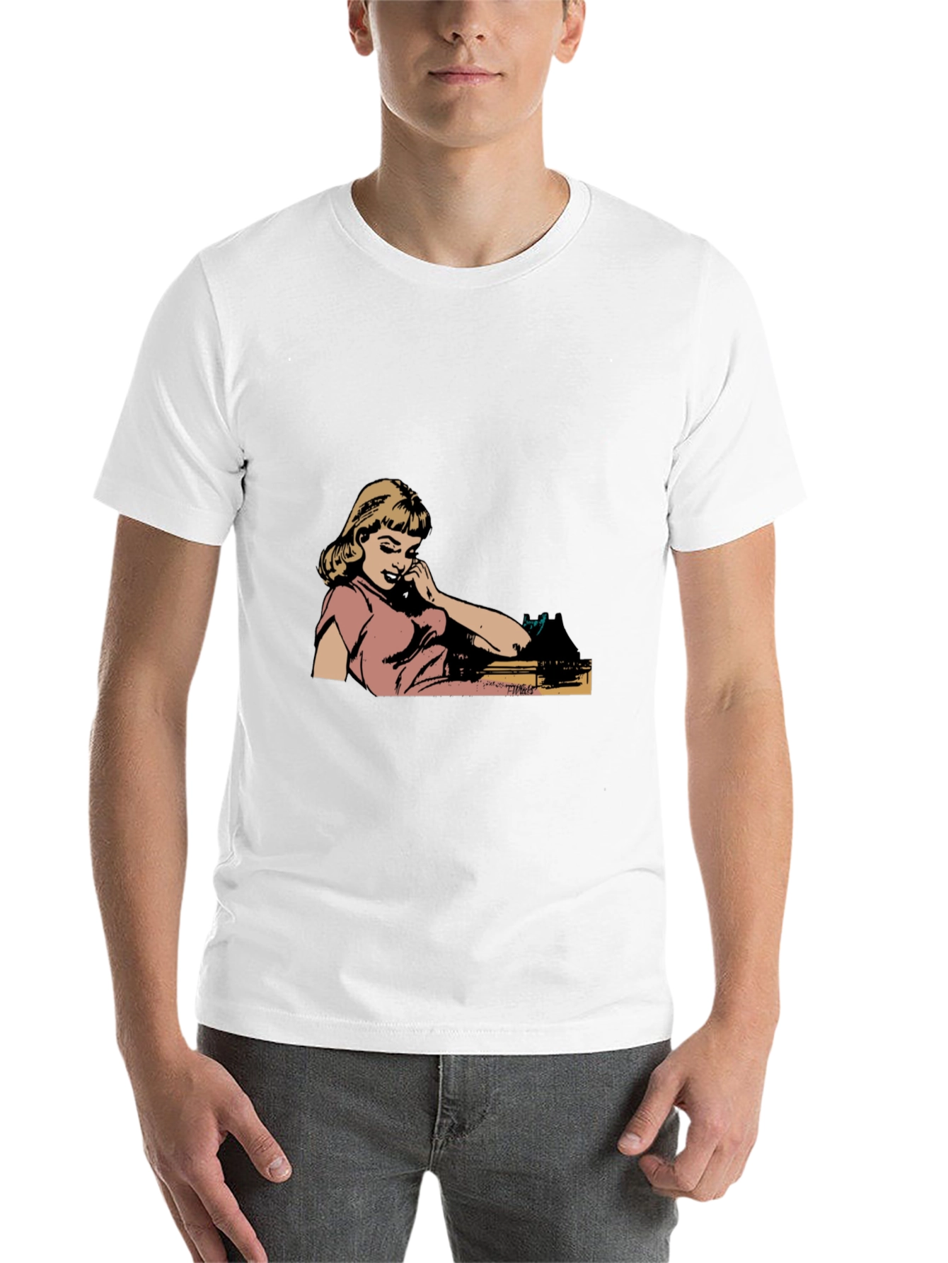Black Retro Comic Girl Graphic Black T-Shirt view 14