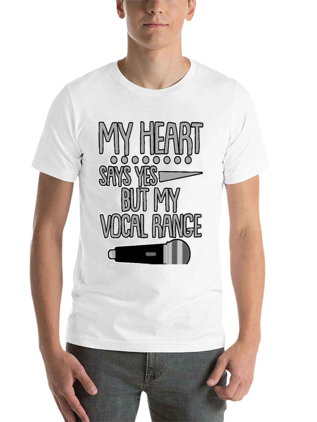 My Heart Says Yes Vocal Range Graphic T-Shirt - 14