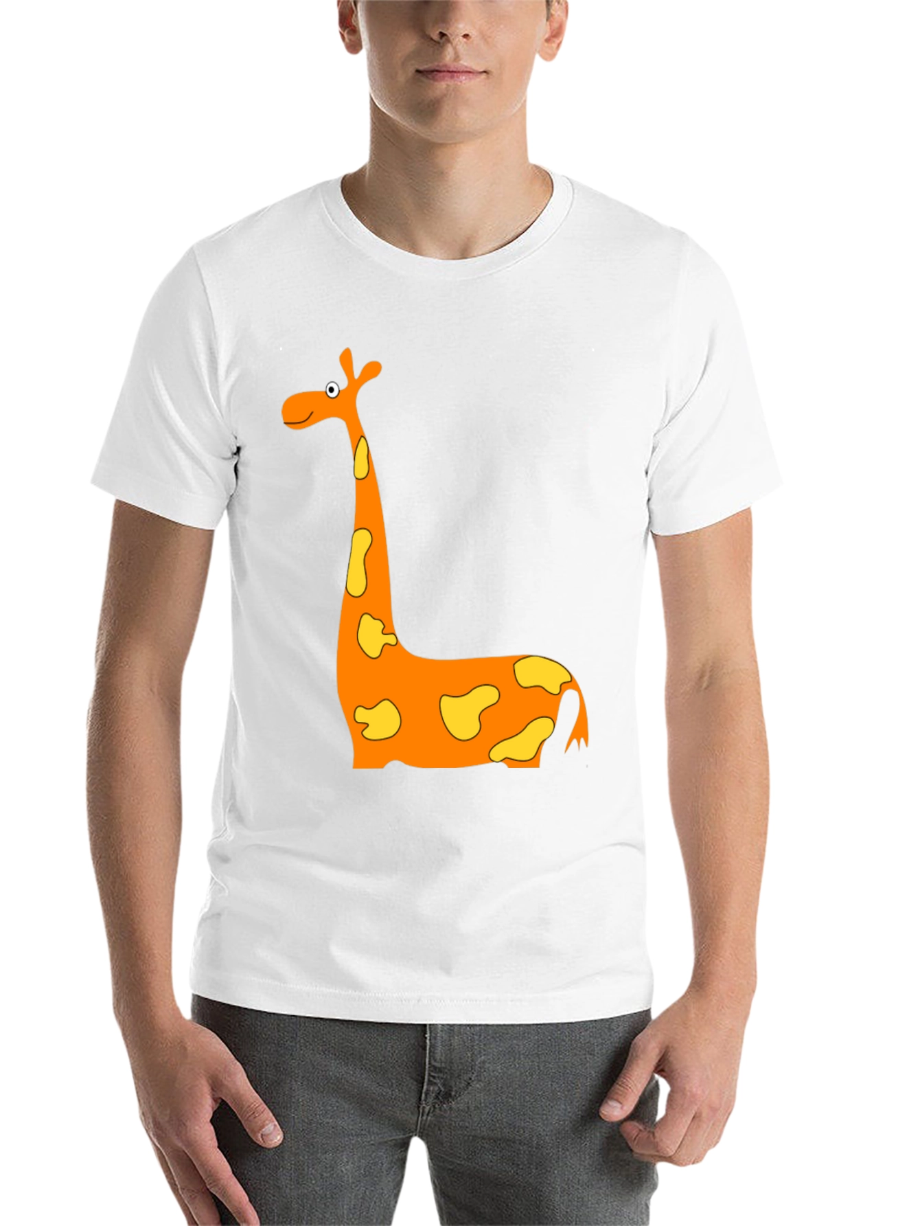 Black Cartoon Giraffe Graphic T-Shirt - Black view 14