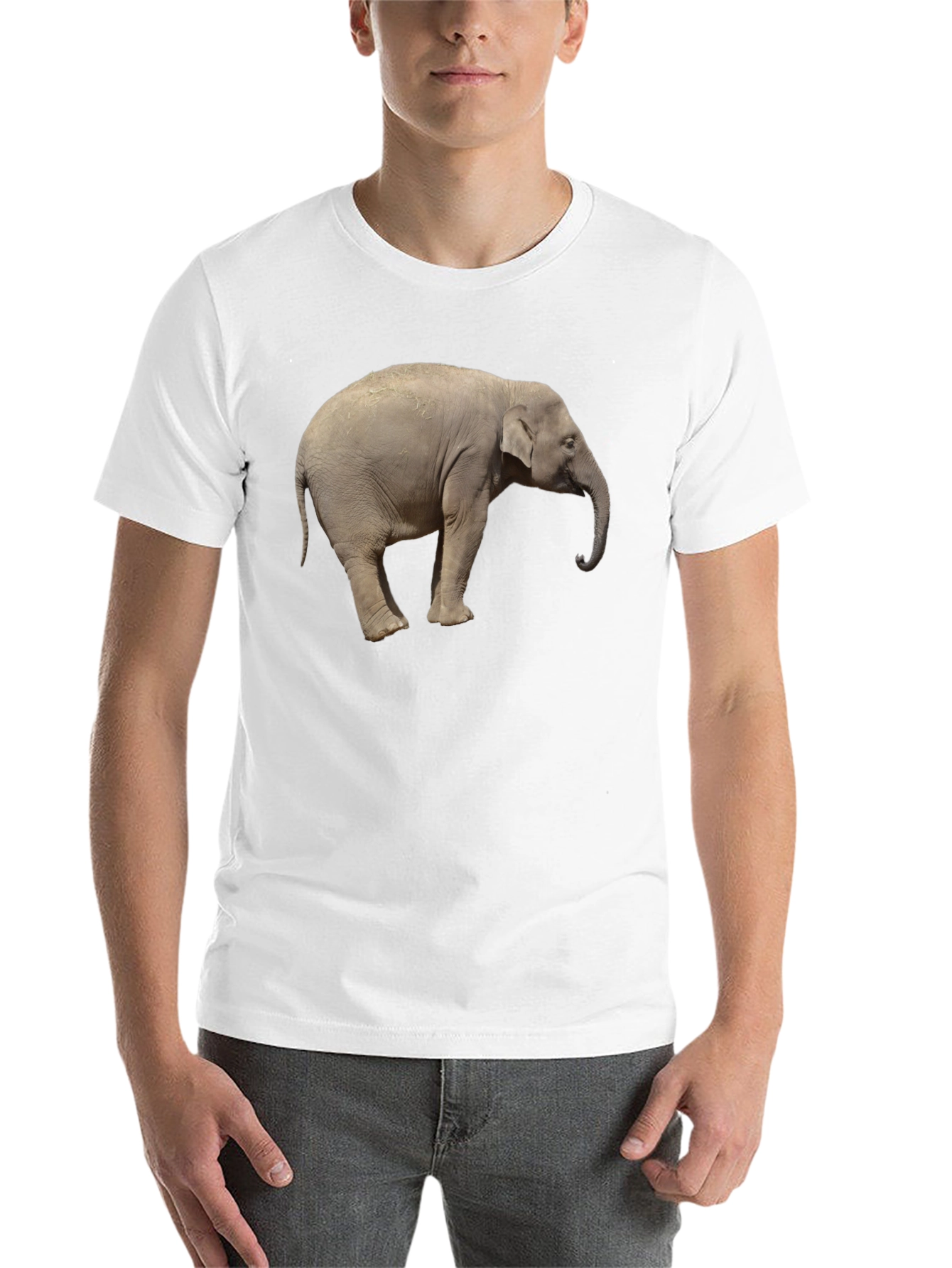 Black Elephant Graphic Tee - Cool Animal Print T-Shirt view 14