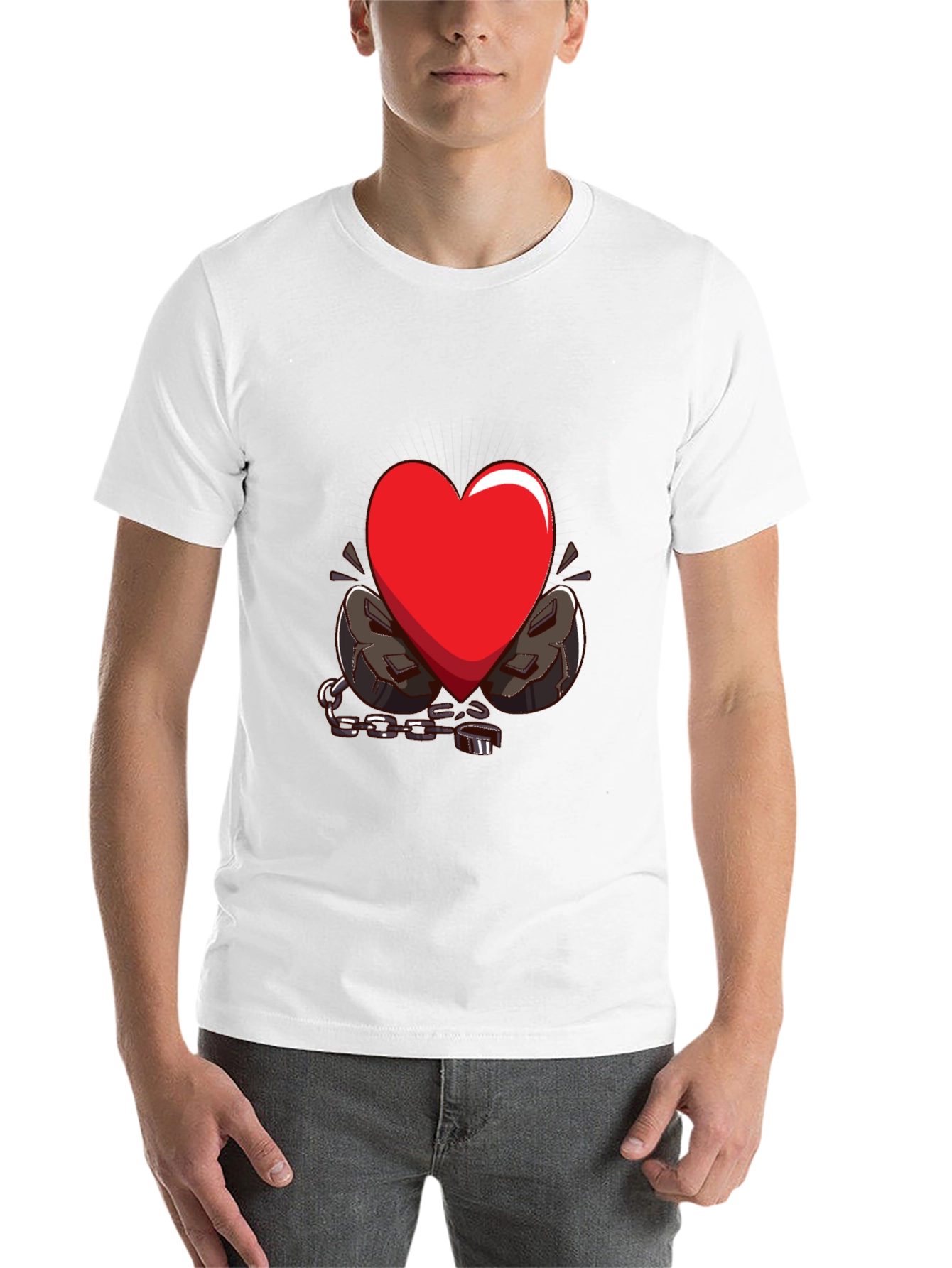 Black Heart in Chains Graphic T-Shirt - Black view 14