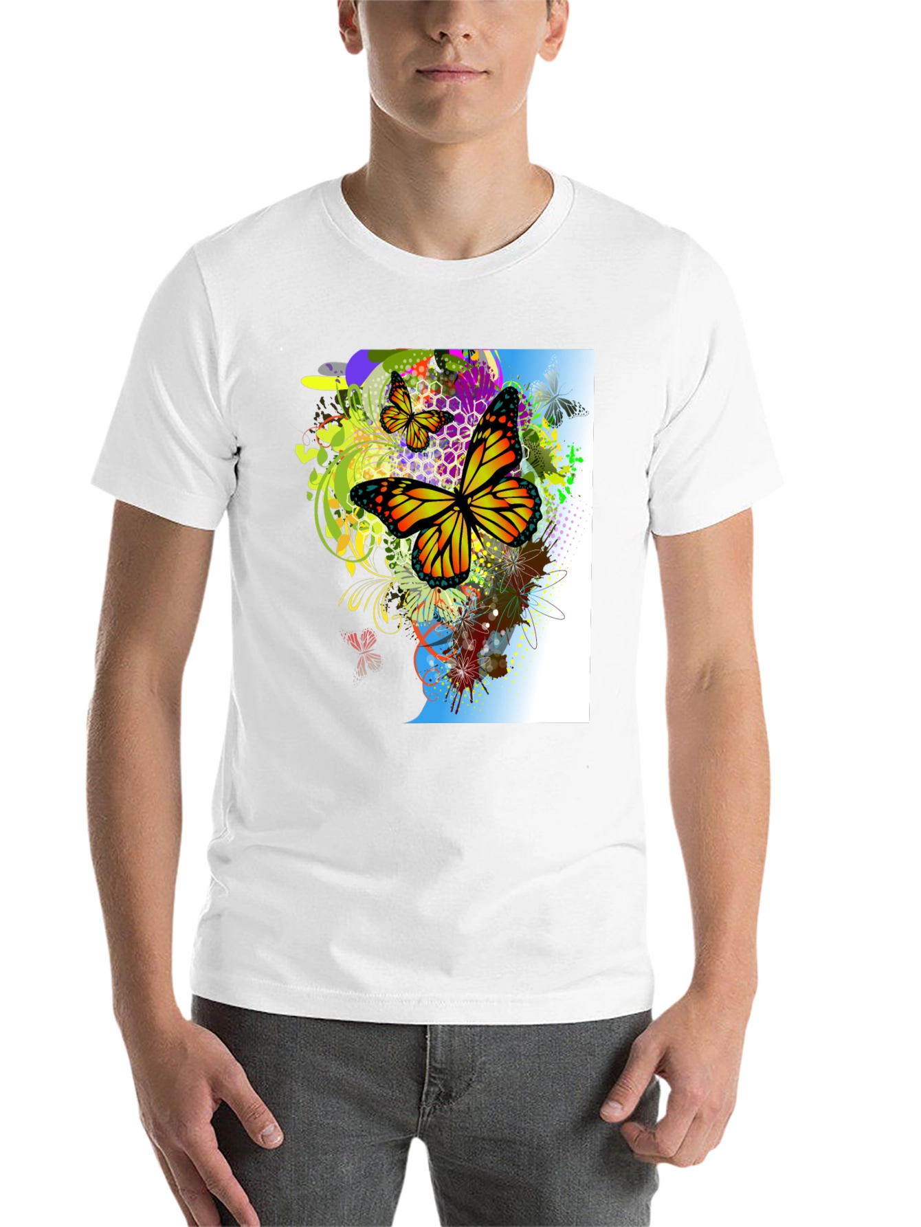 Black Butterfly Graphic Black T-Shirt view 14