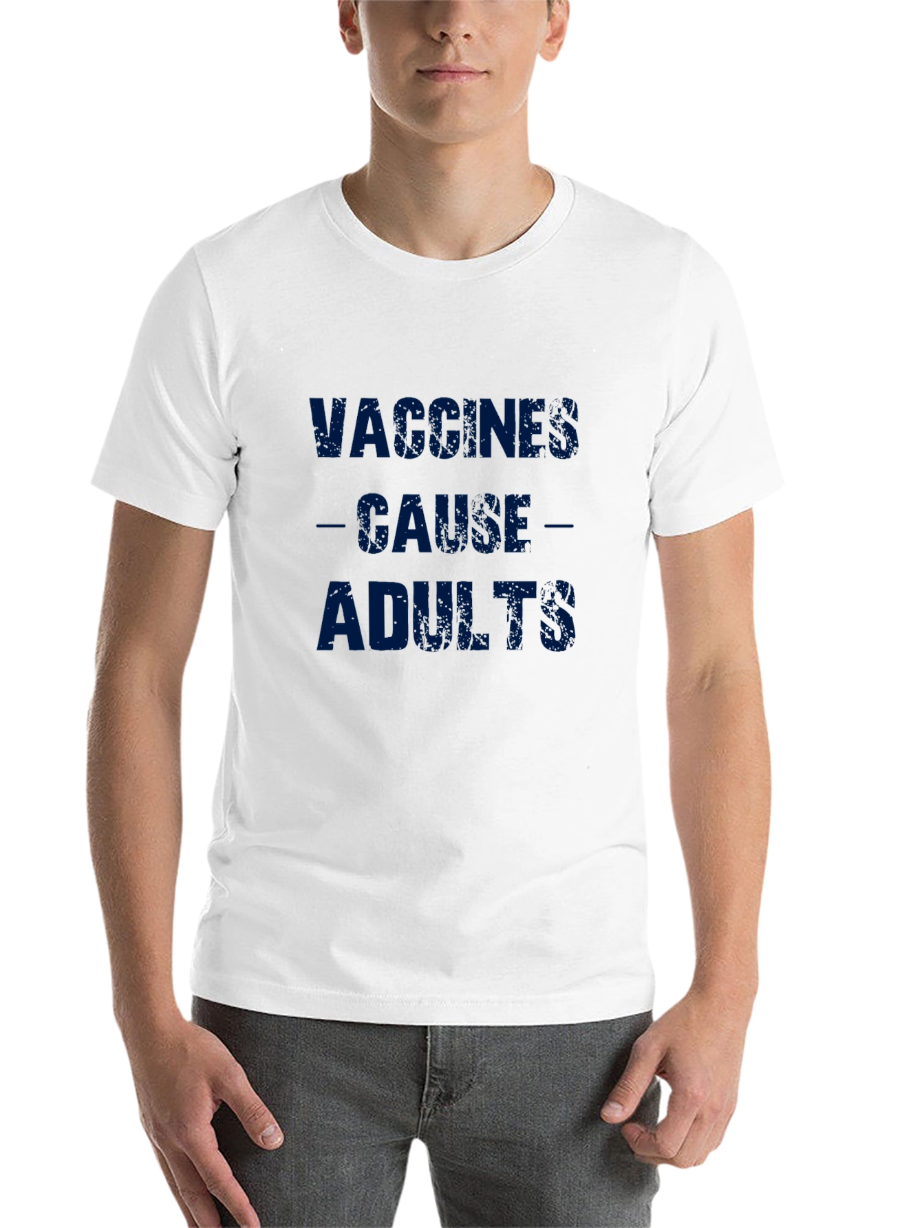 Black Vaccines Cause Adults Graphic Tee - Black T-Shirt view 14