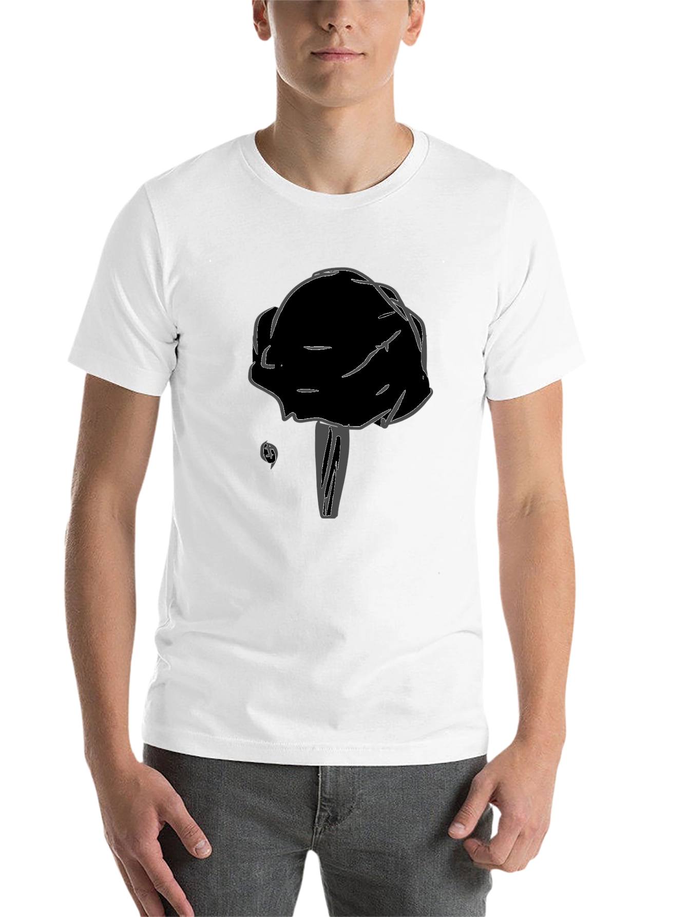Black Black T-Shirt with Unique Mushroom Design view 14