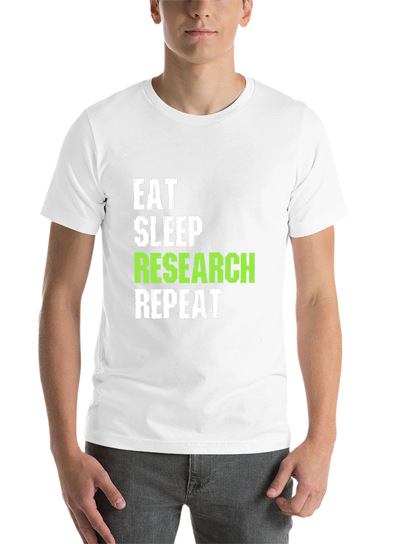 Black Eat Sleep Research Repeat Black T-Shirt view 14