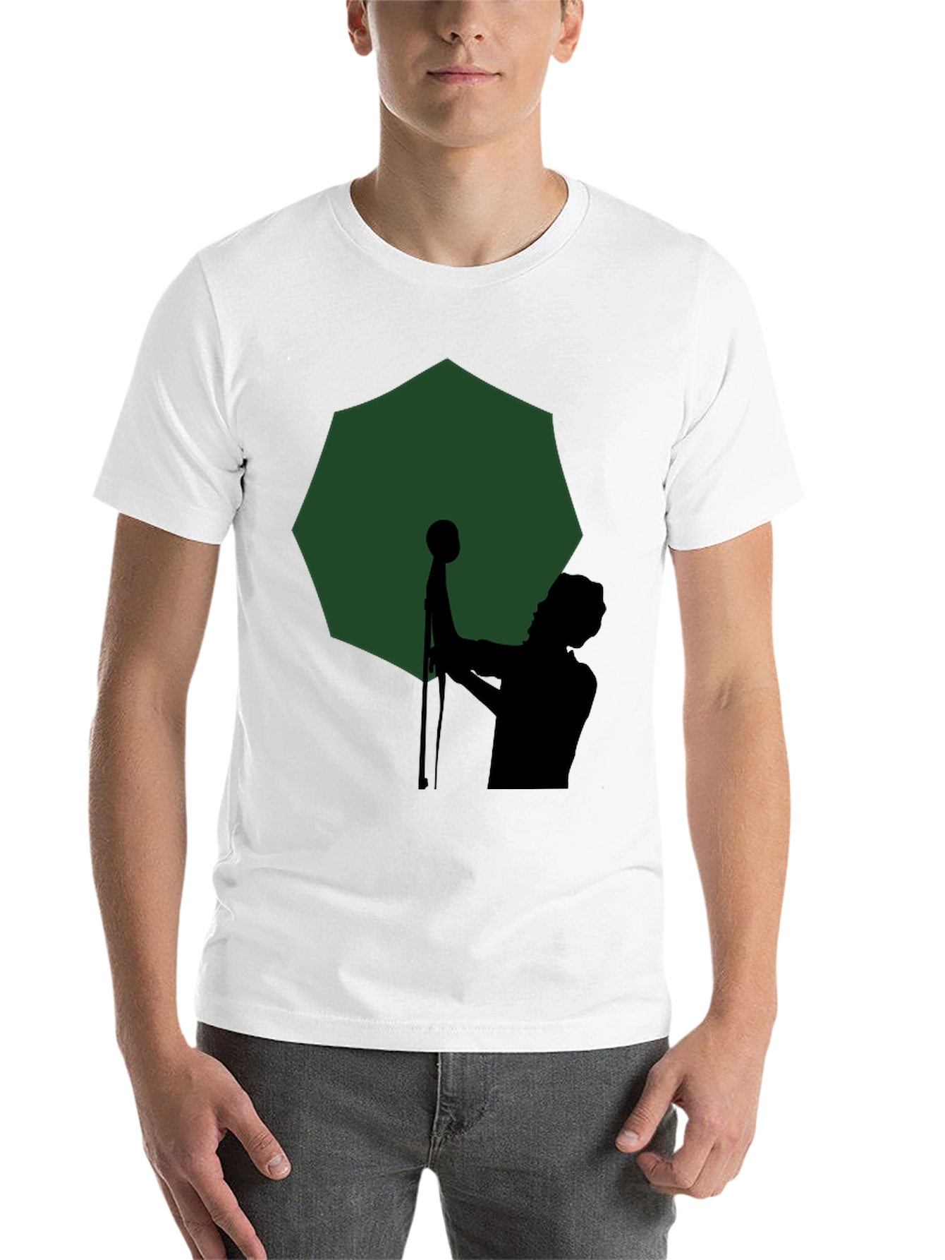 Black Silhouette Singer Graphic Tee - Men's Black T-Shirt view 14