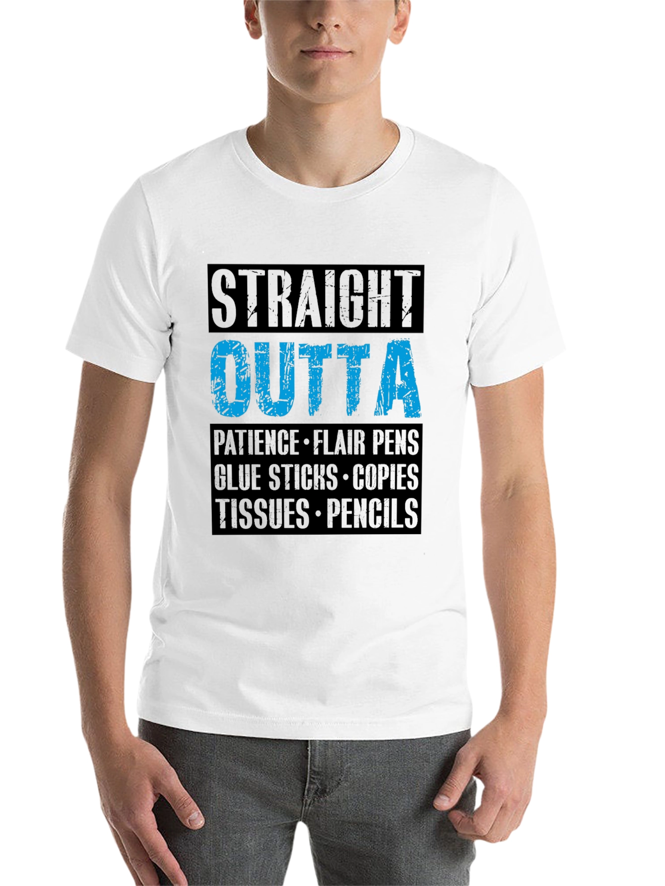Black Straight Outta Patience Teacher T-Shirt view 14