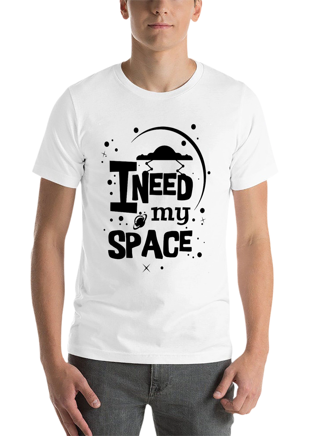 Black I Need My Space Graphic T-Shirt - Black view 14