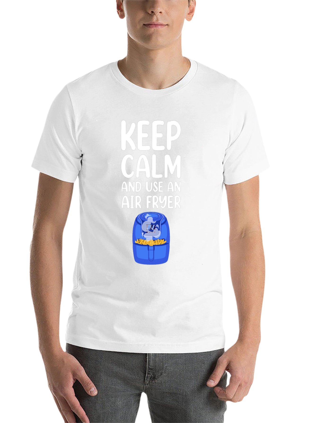 Black Keep Calm and Use an Air Fryer T-Shirt view 14