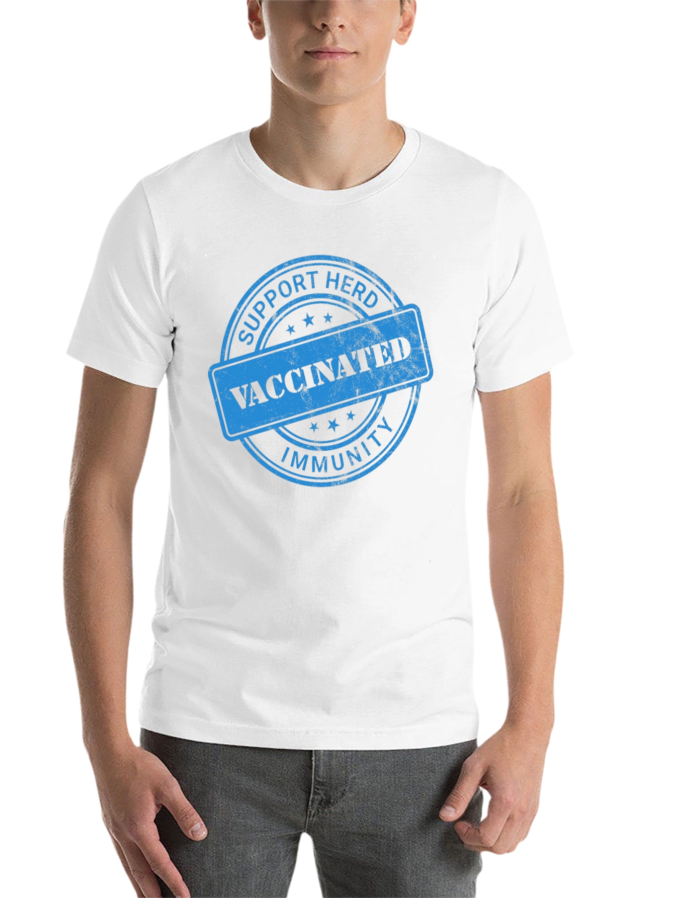 Black Support Herd Immunity Vaccinated T-Shirt view 14