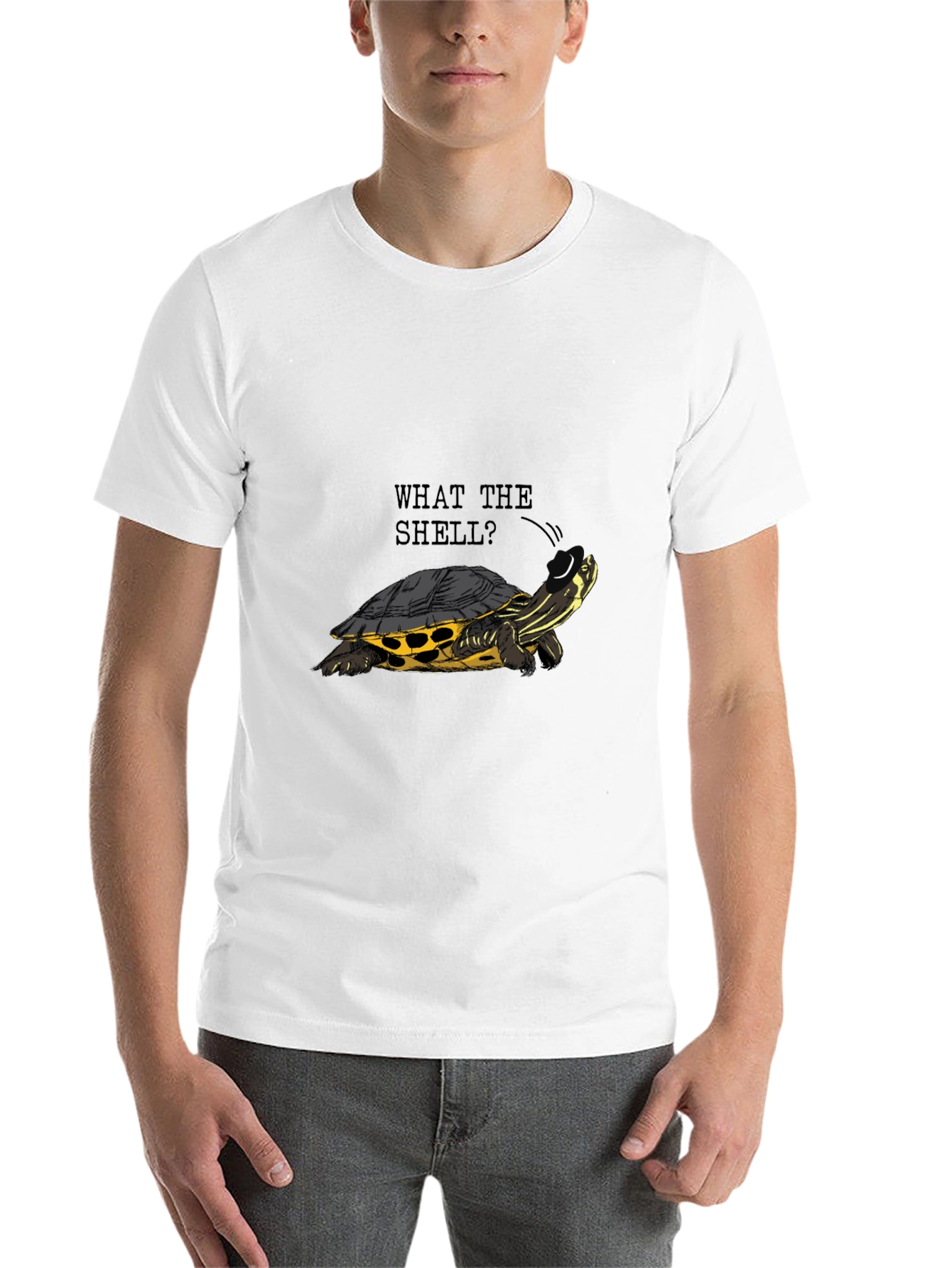 Black What the Shell? Turtle Graphic Tee - Black view 14