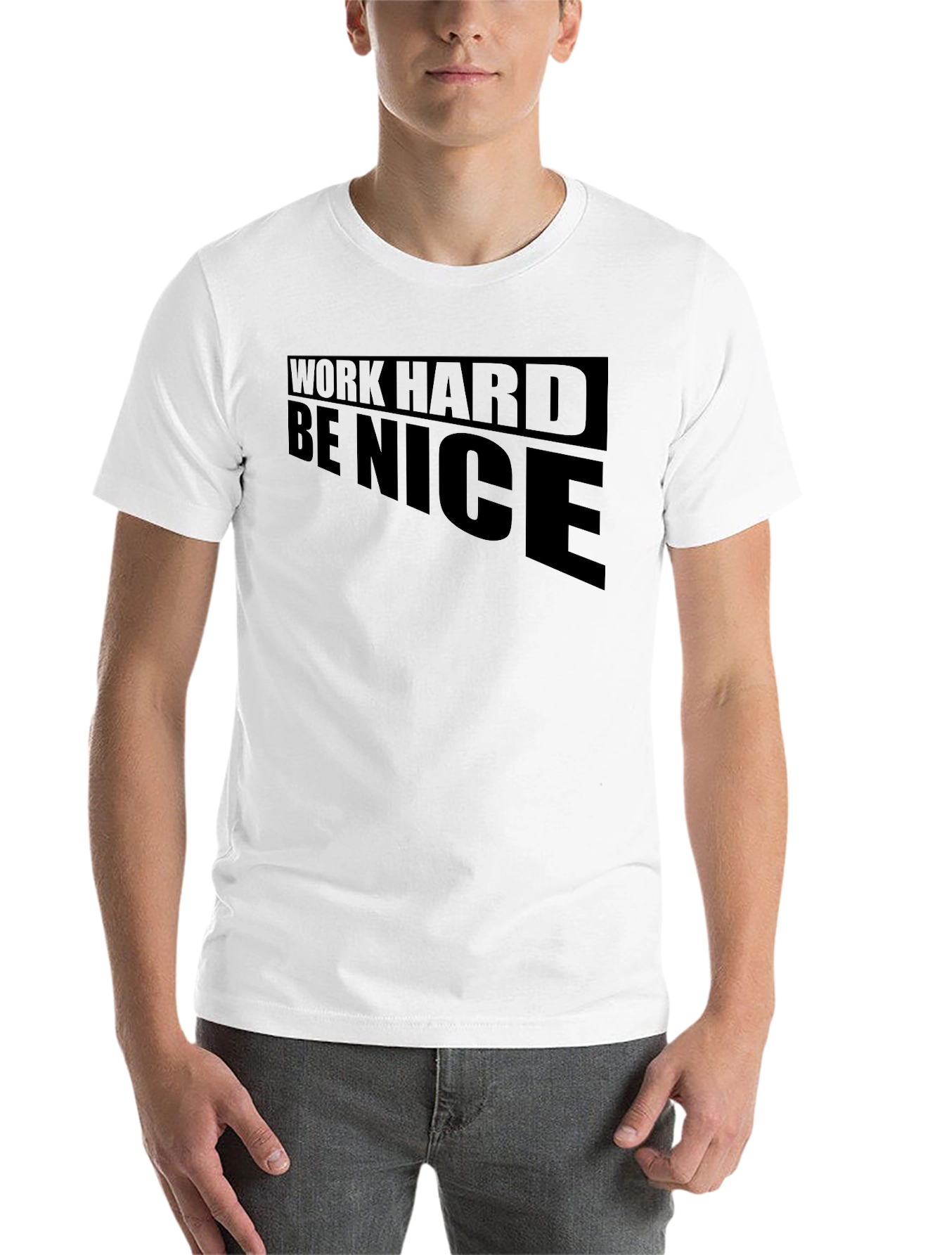 Black Work Hard Be Nice Graphic T-Shirt view 14