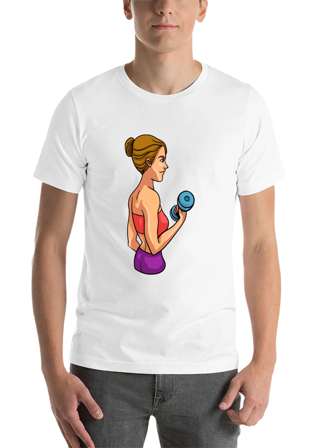 Black Workout Woman Graphic T-Shirt view 14