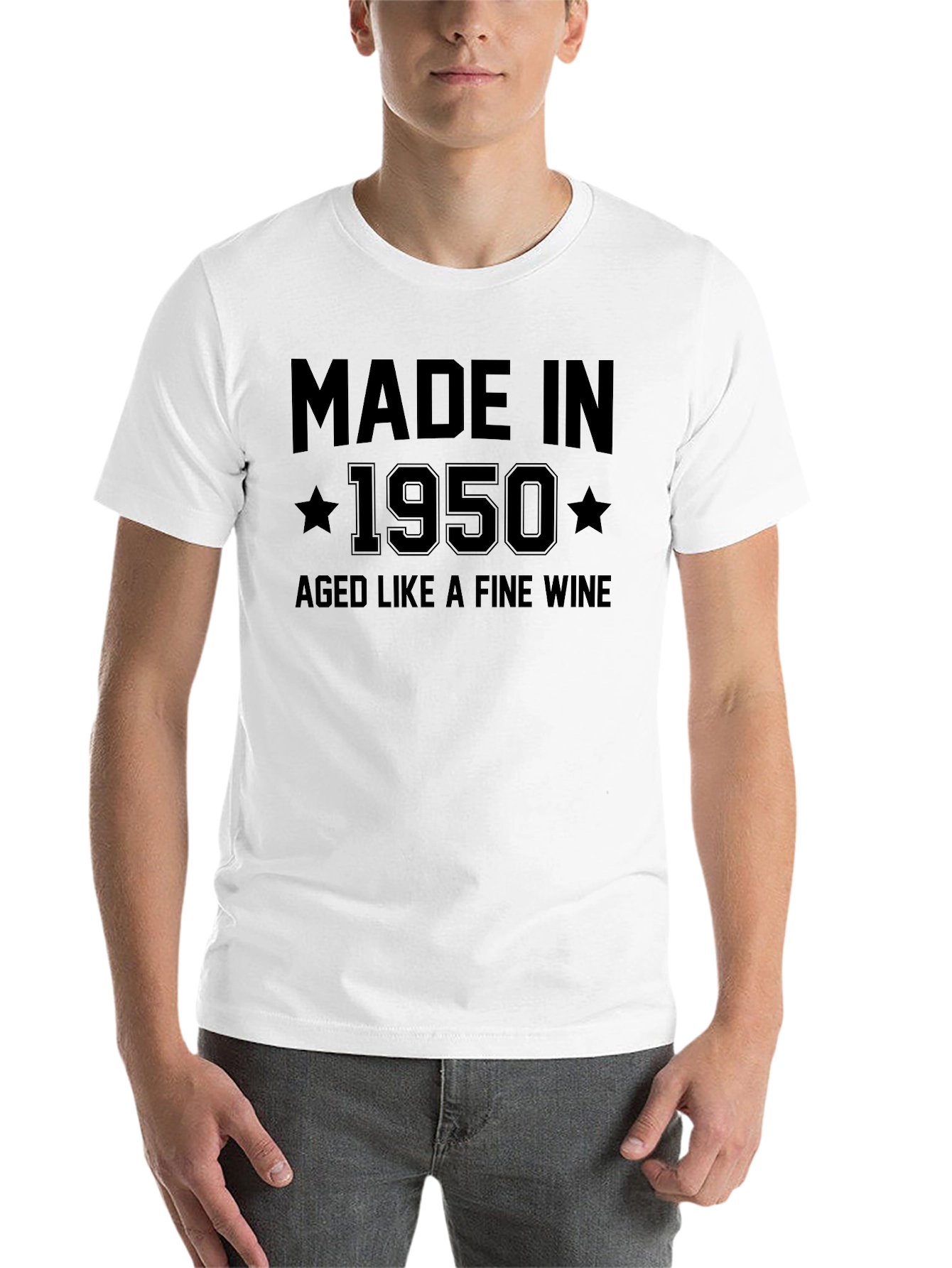 Black Made in 1950 Aged Like Fine Wine Black T-Shirt view 14