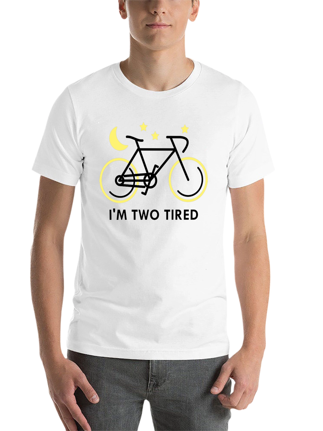 Black I'm Two Tired Bike T-Shirt - Night Ride Funny Tee view 14