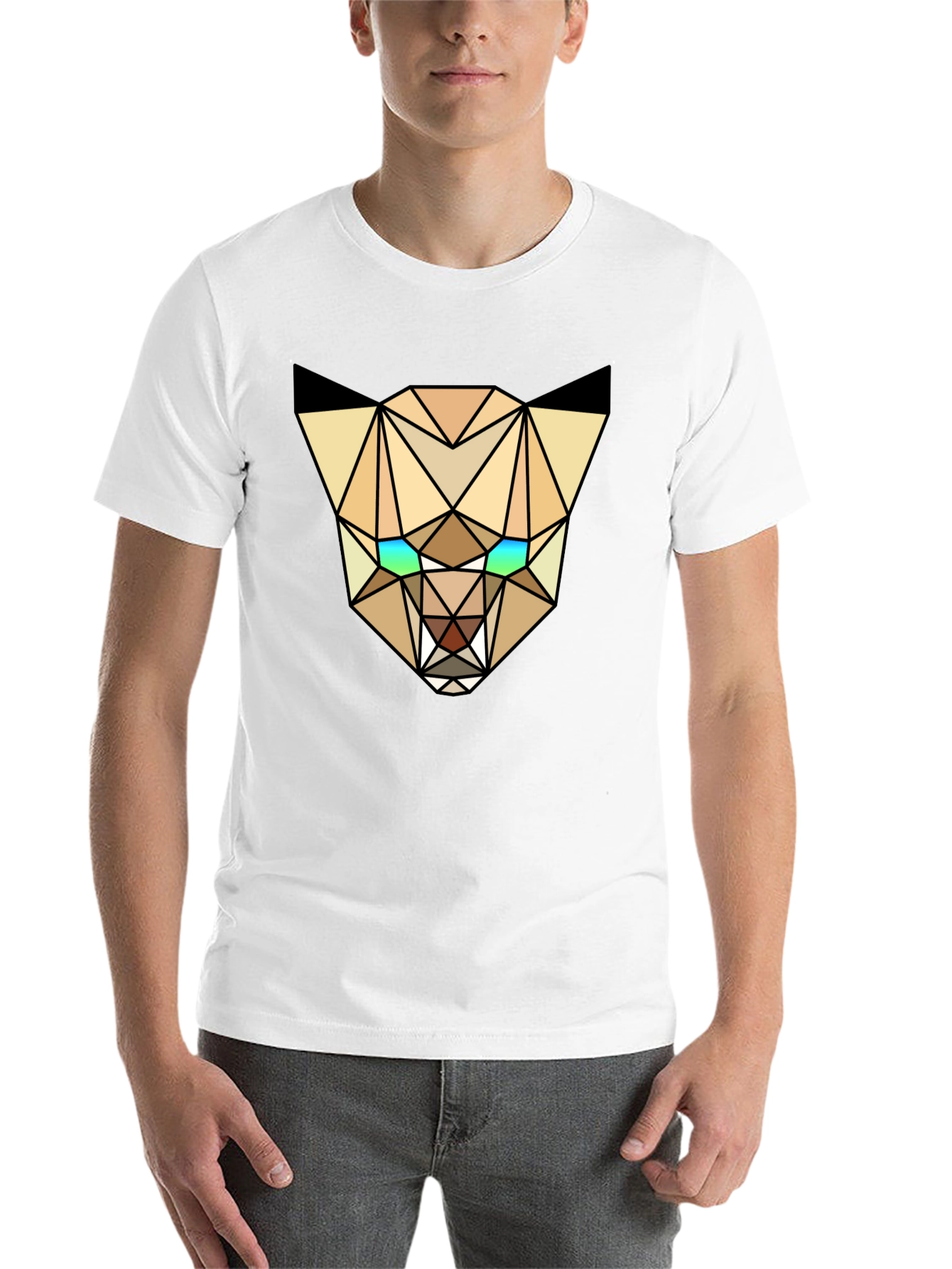 Black Geometric Lynx Tee - Modern Graphic T-Shirt view 14