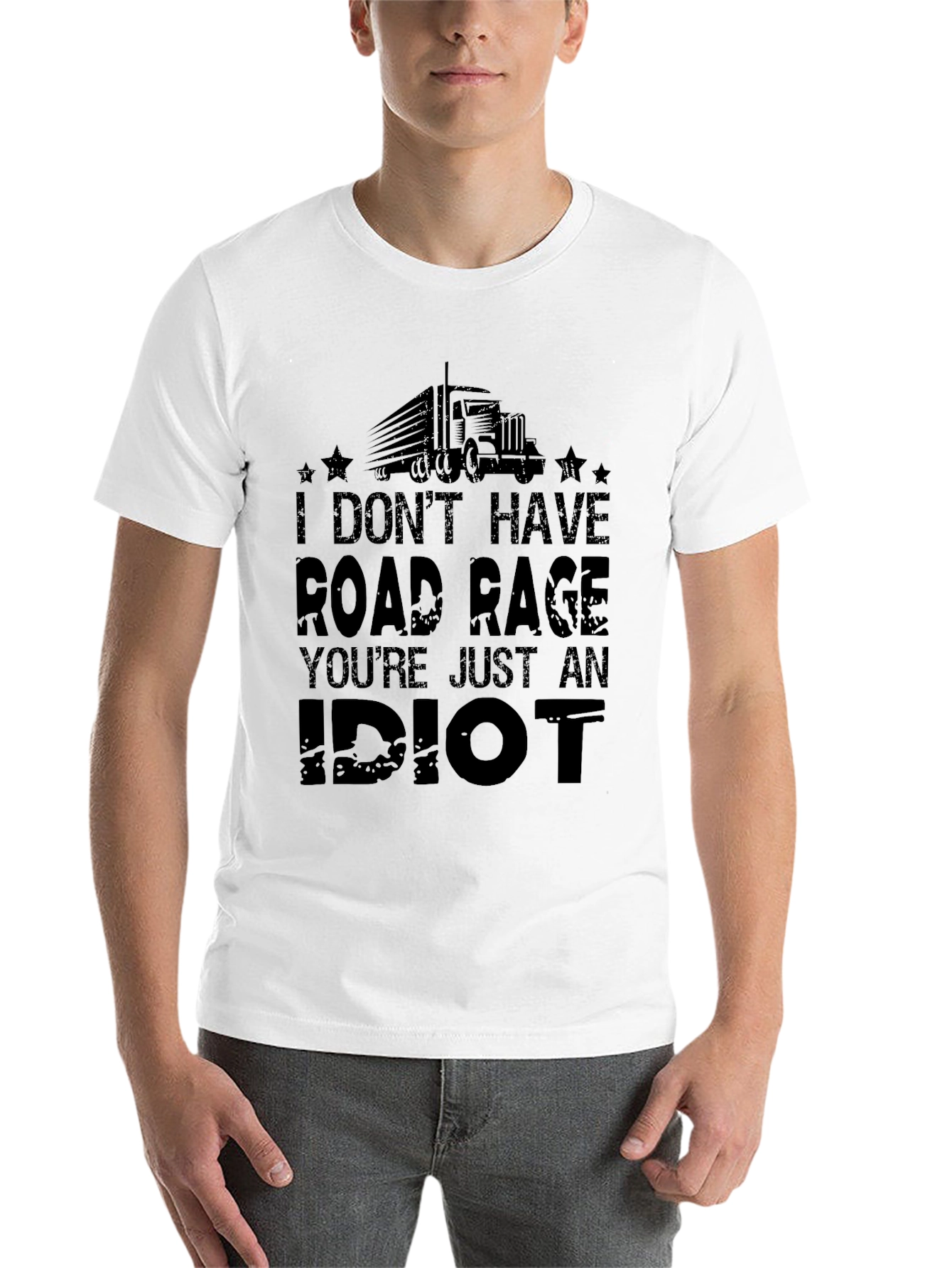 Black Road Rage Idiot T-Shirt view 14