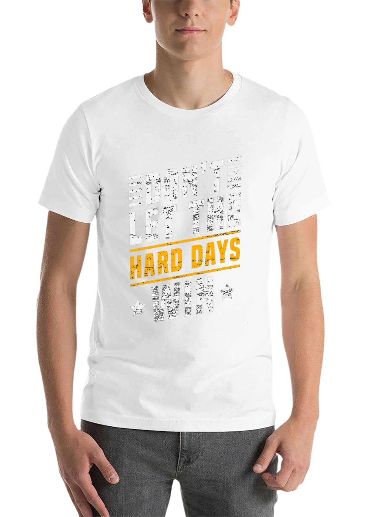 Black Motivational Graphic T-Shirt - Don't Let the Hard Days Win view 14