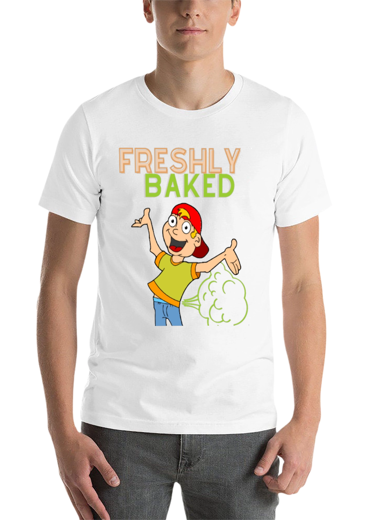 Black Freshly Baked Graphic T-Shirt Funny Cartoon view 14