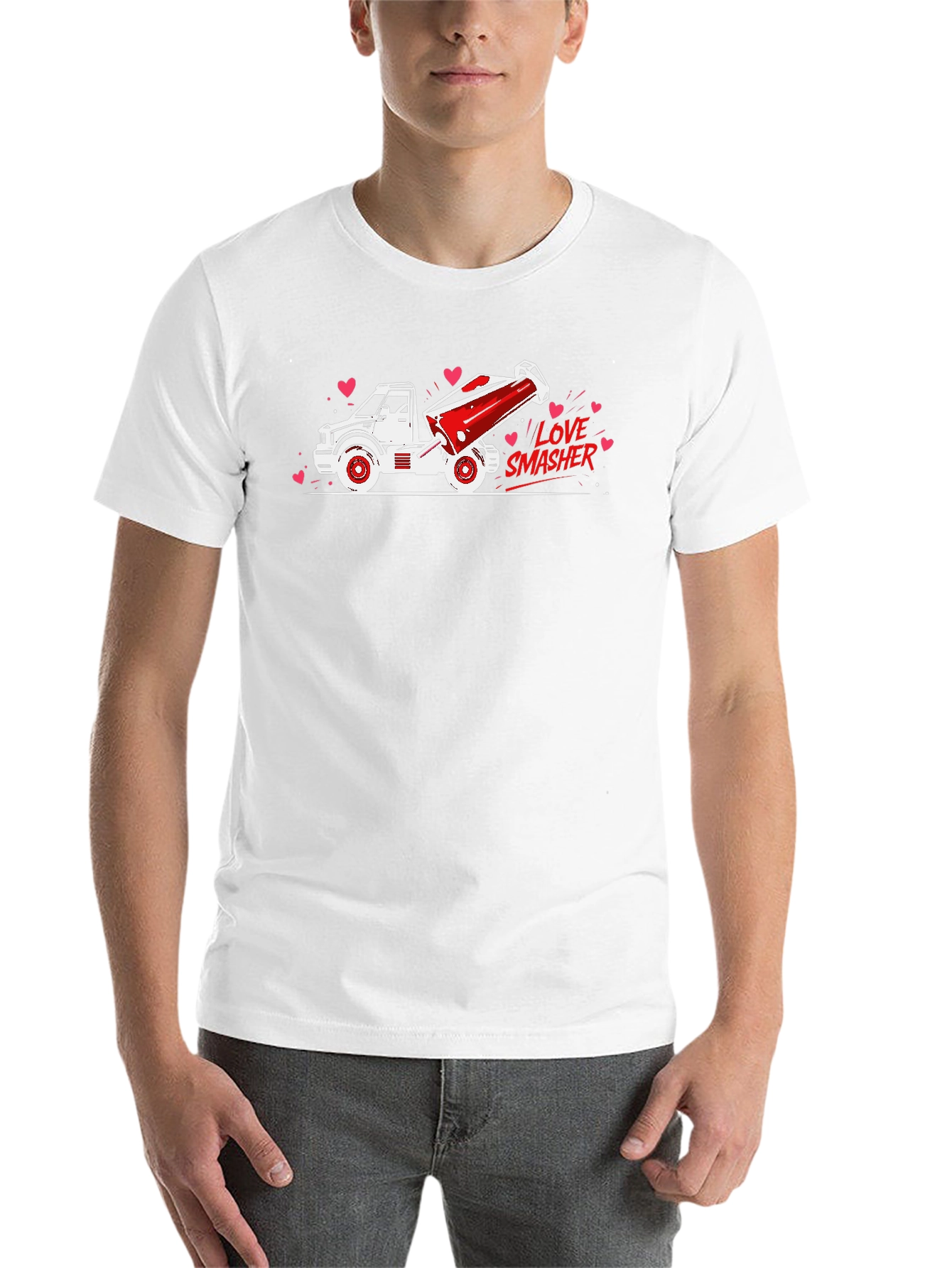 Love Smasher Graphic Tee - Valentine's Day Dump Truck T-Shirt - 14
