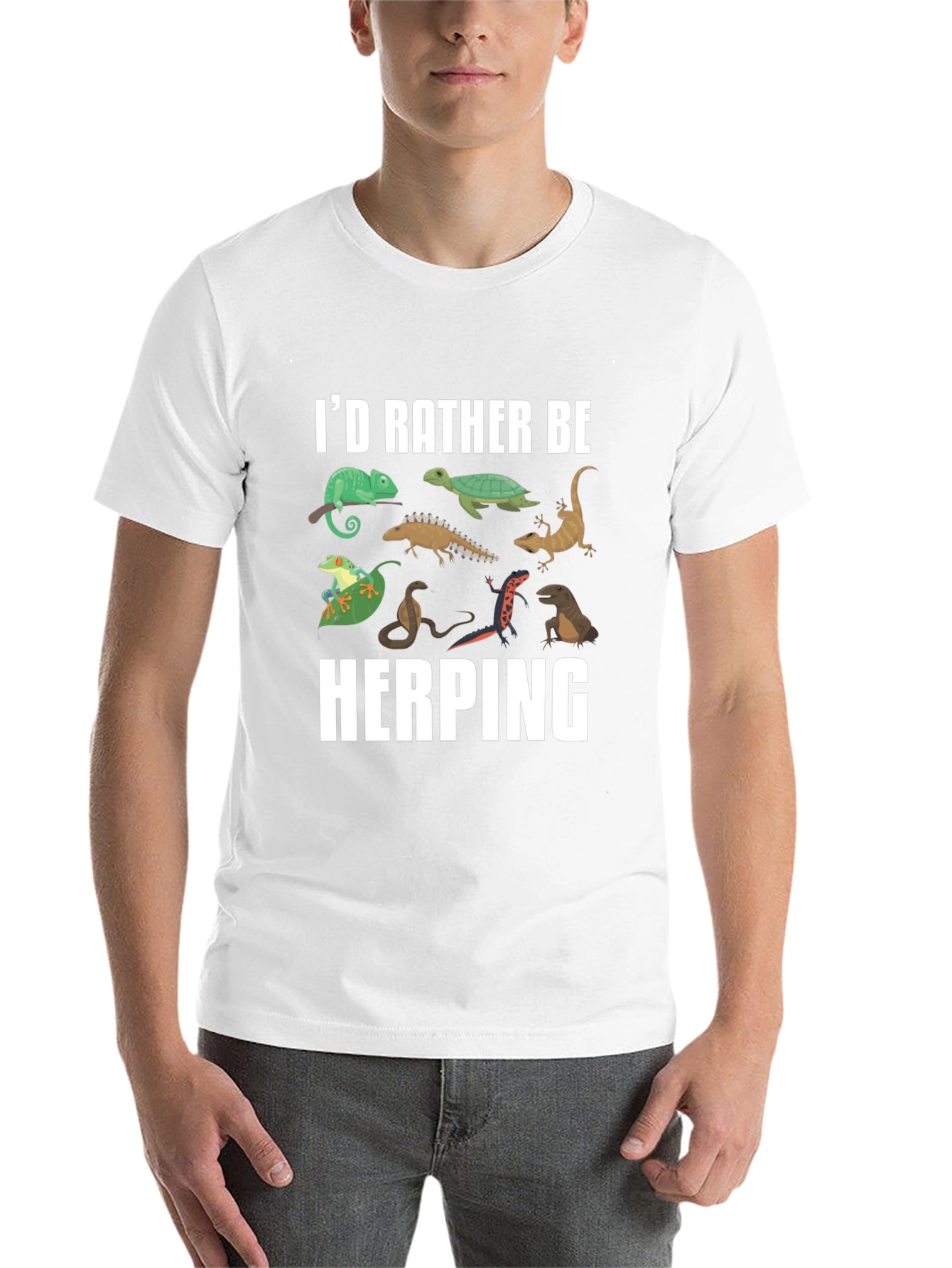 Black Herping Reptile T-Shirt - I'd Rather Be Herping view 14