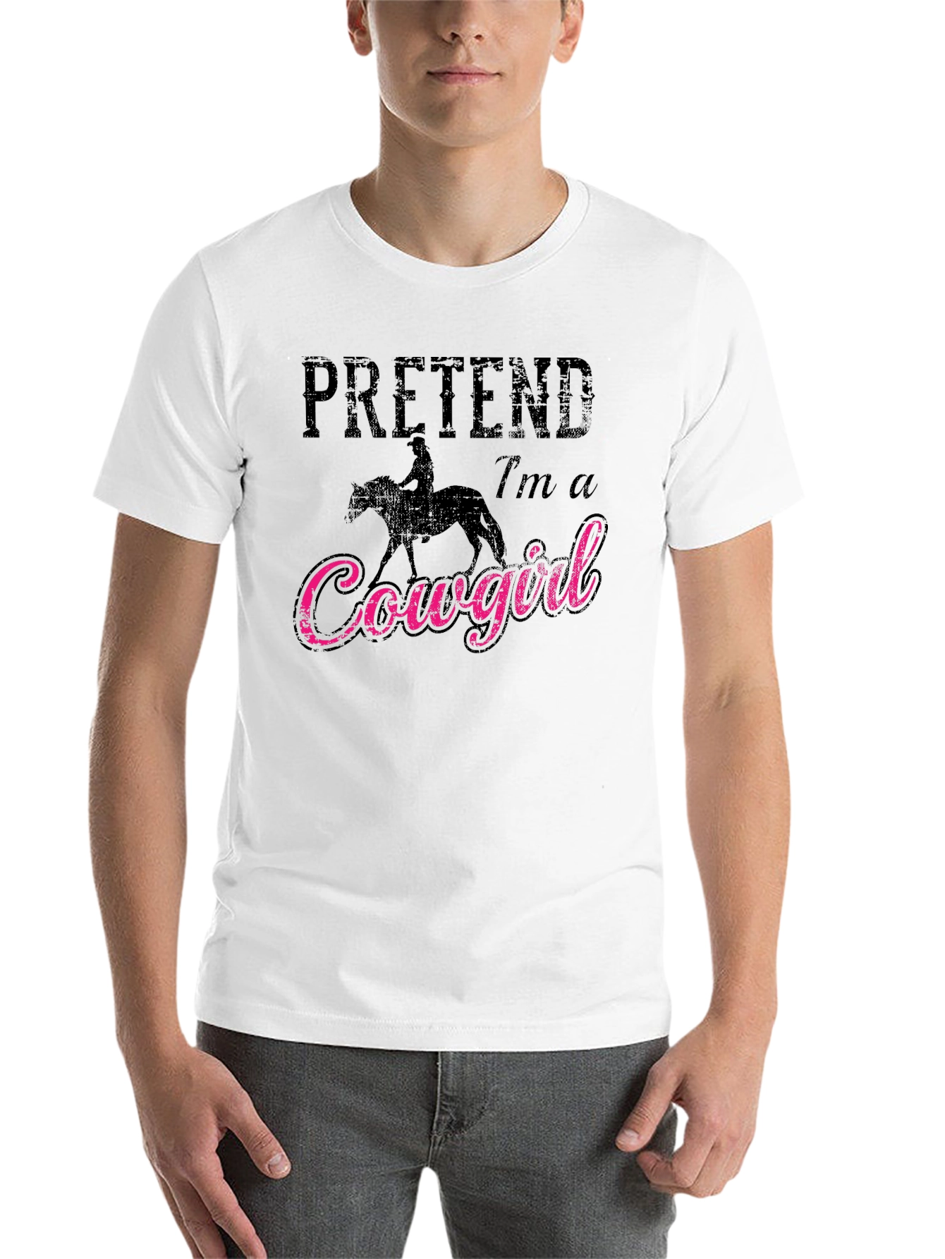 Black Pretend I'm a Cowgirl Graphic T-Shirt view 14