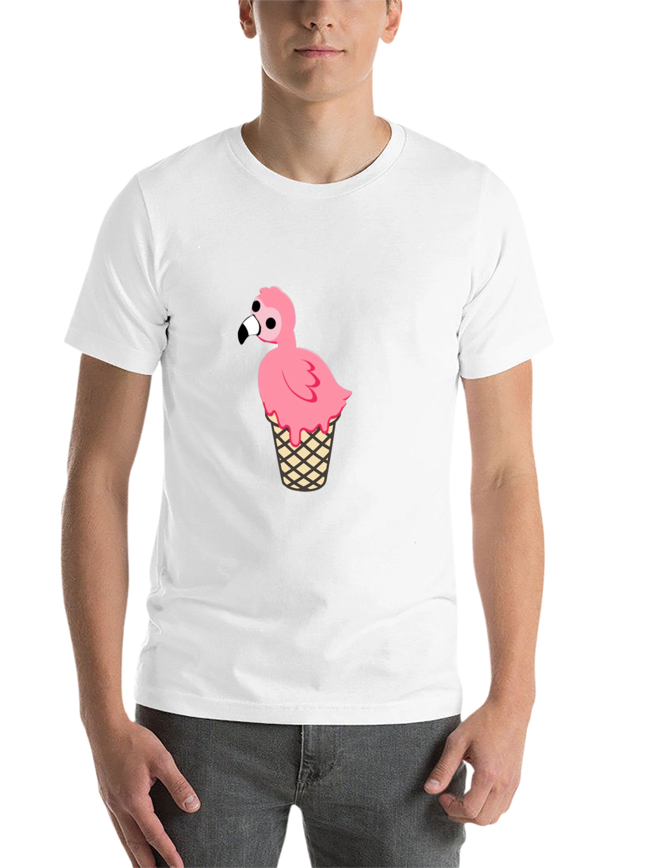 Black Flamingo Ice Cream Cone Graphic Tee view 14