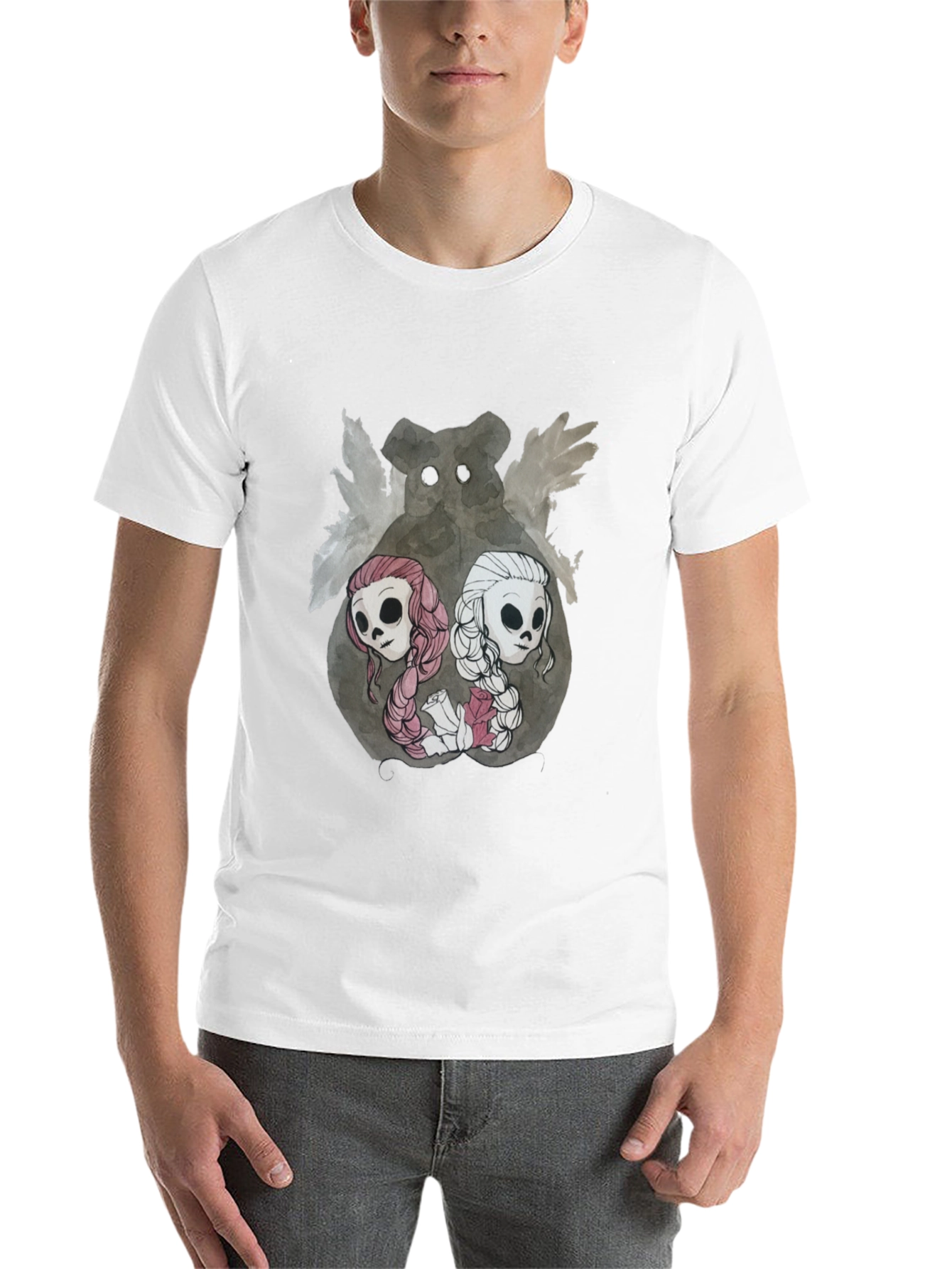 Black Gothic Skull & Bear T-Shirt view 14