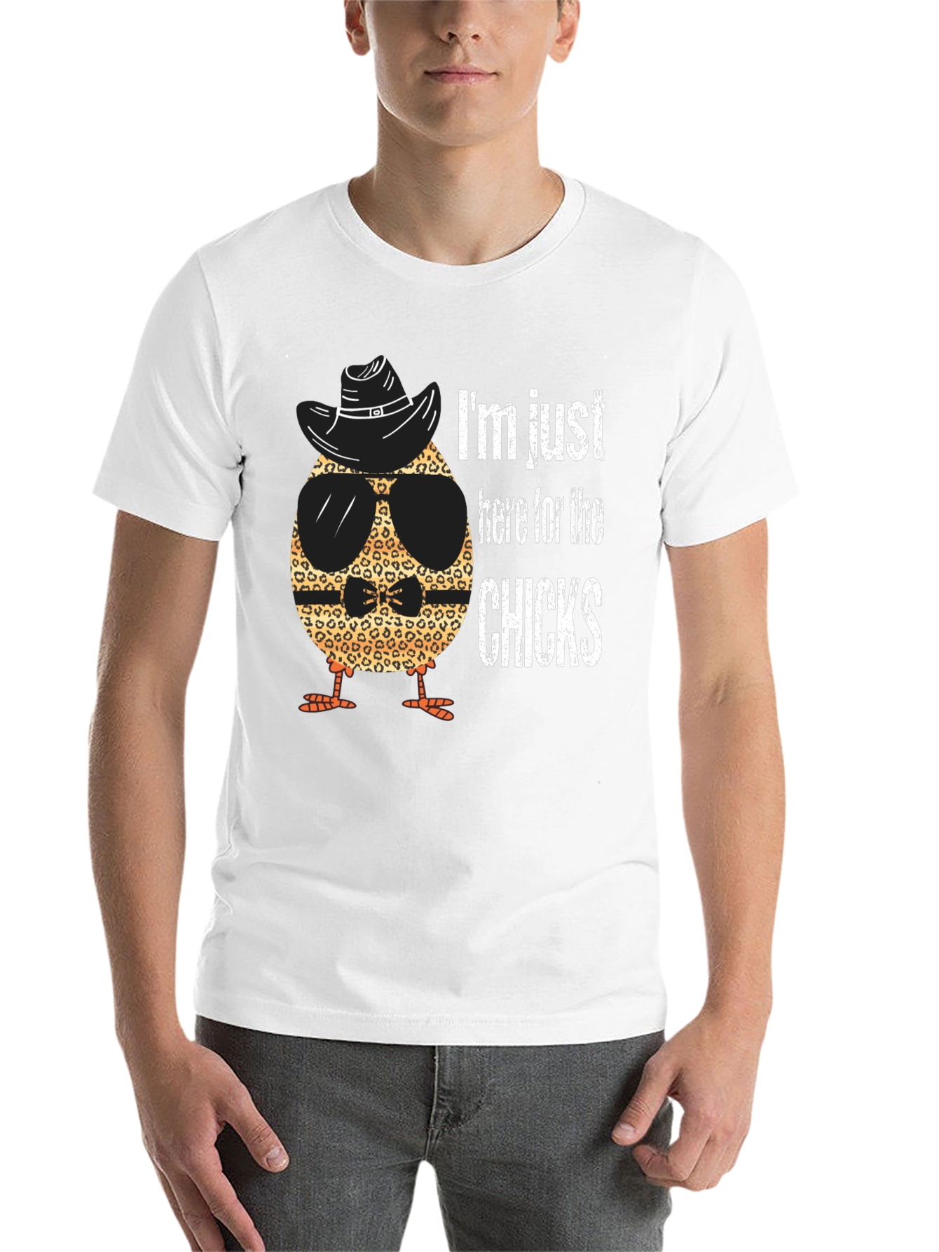 Black Funny Chick T-Shirt - I'm Just Here for the Chicks view 14