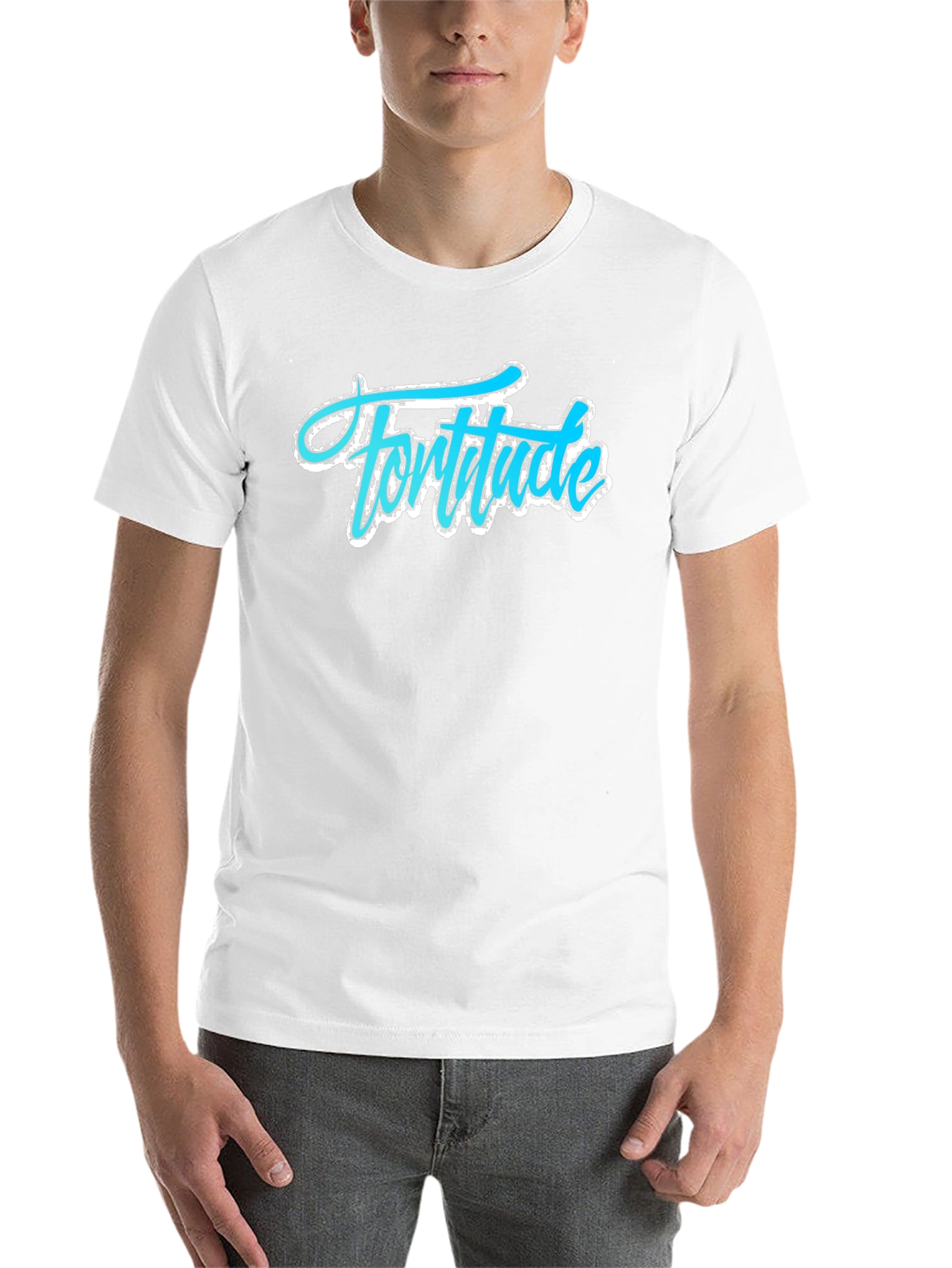 Black Fortitude Graphic Tee - Mens Black Cotton T-Shirt view 14