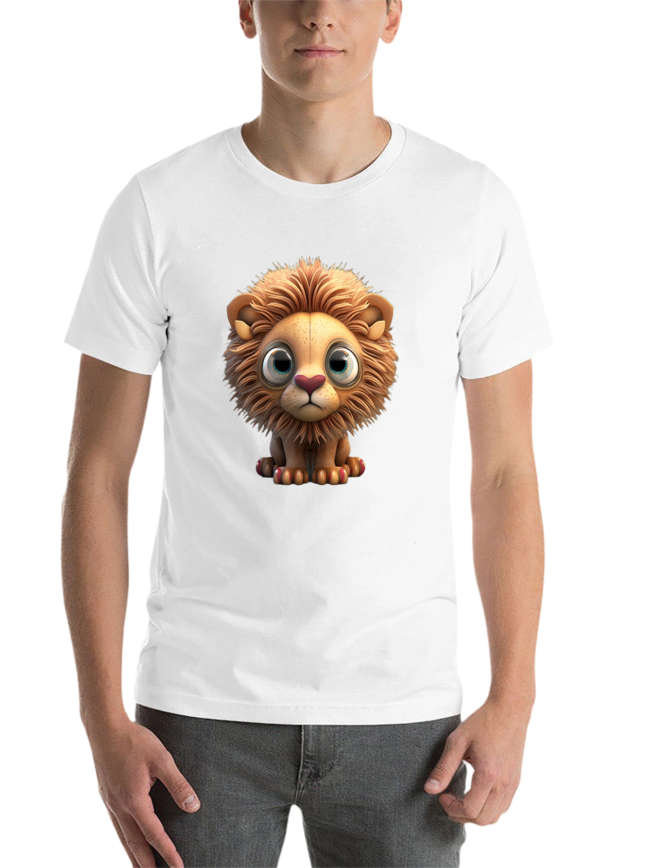 Black Cute Lion Graphic T-Shirt view 14