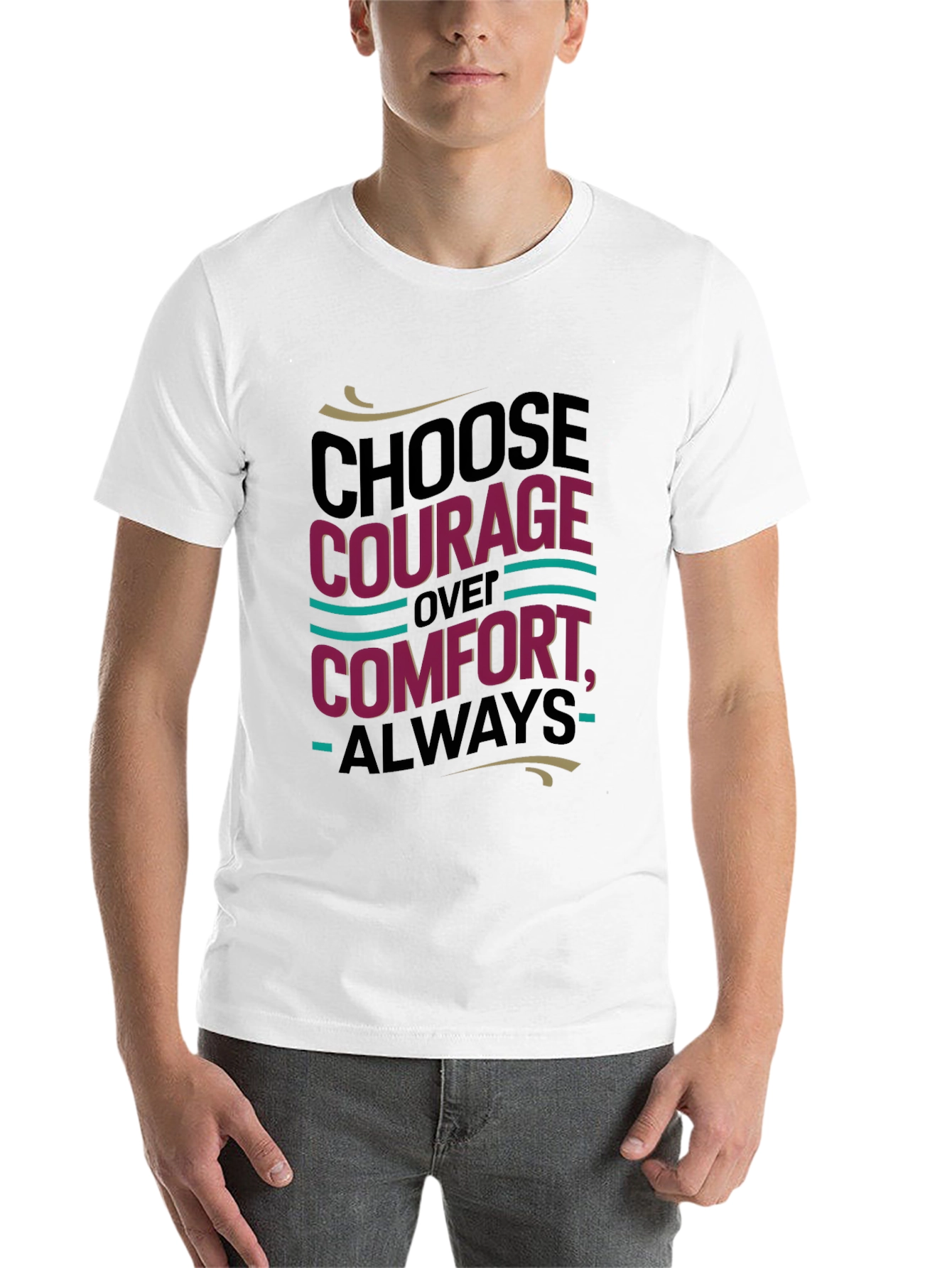Black Choose Courage T-Shirt - Motivational Tee view 14