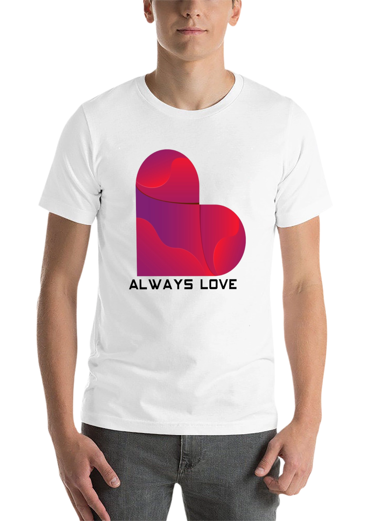 Black Always Love Heart Graphic Tee - Black view 14