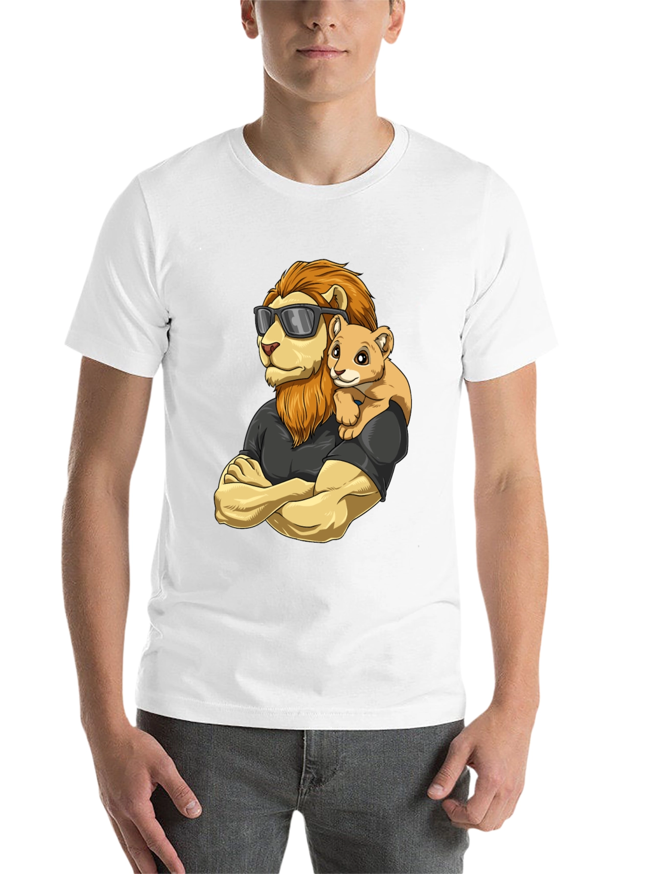 Black Lion Dad & Cub T-Shirt - Father's Day Gift view 14