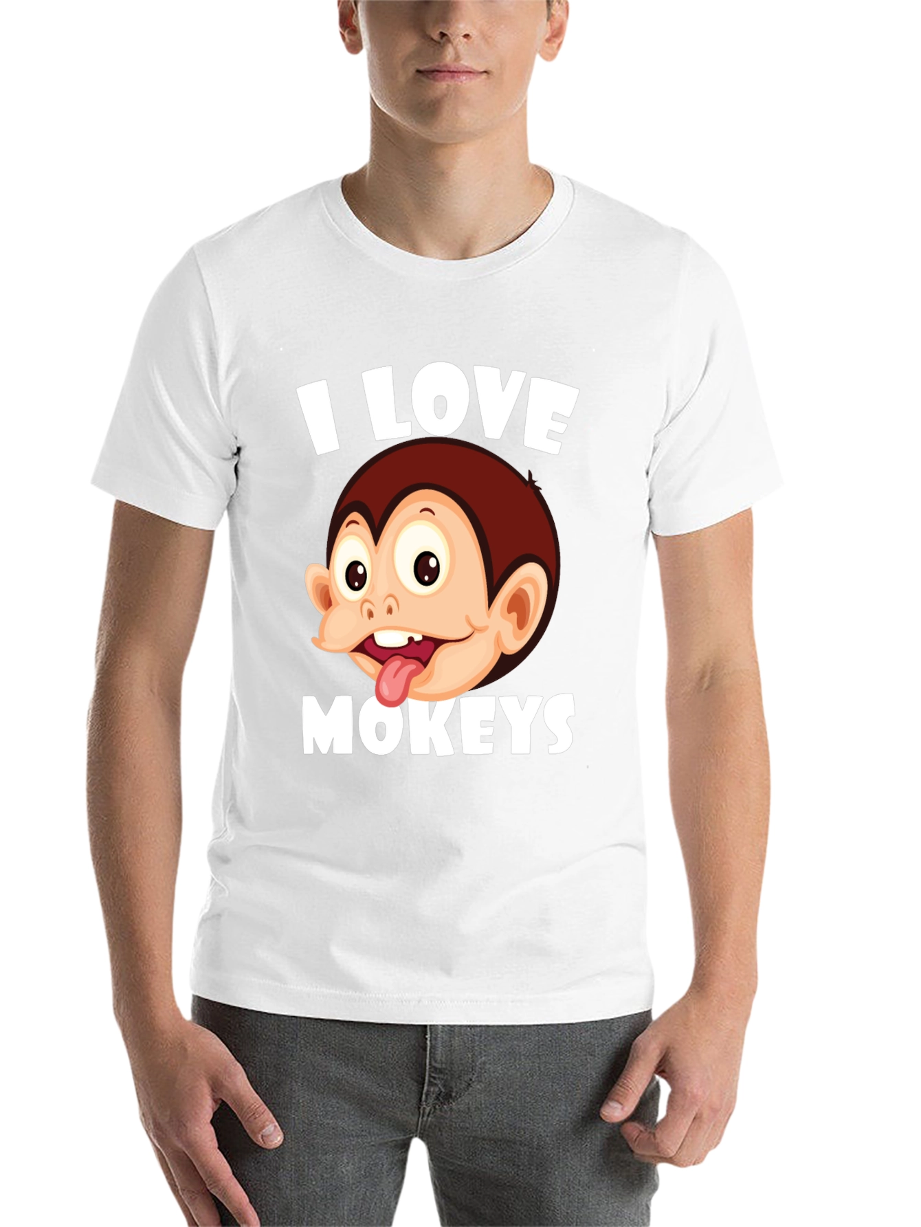 Black I Love Monkeys Graphic Tee - Novelty Design view 14