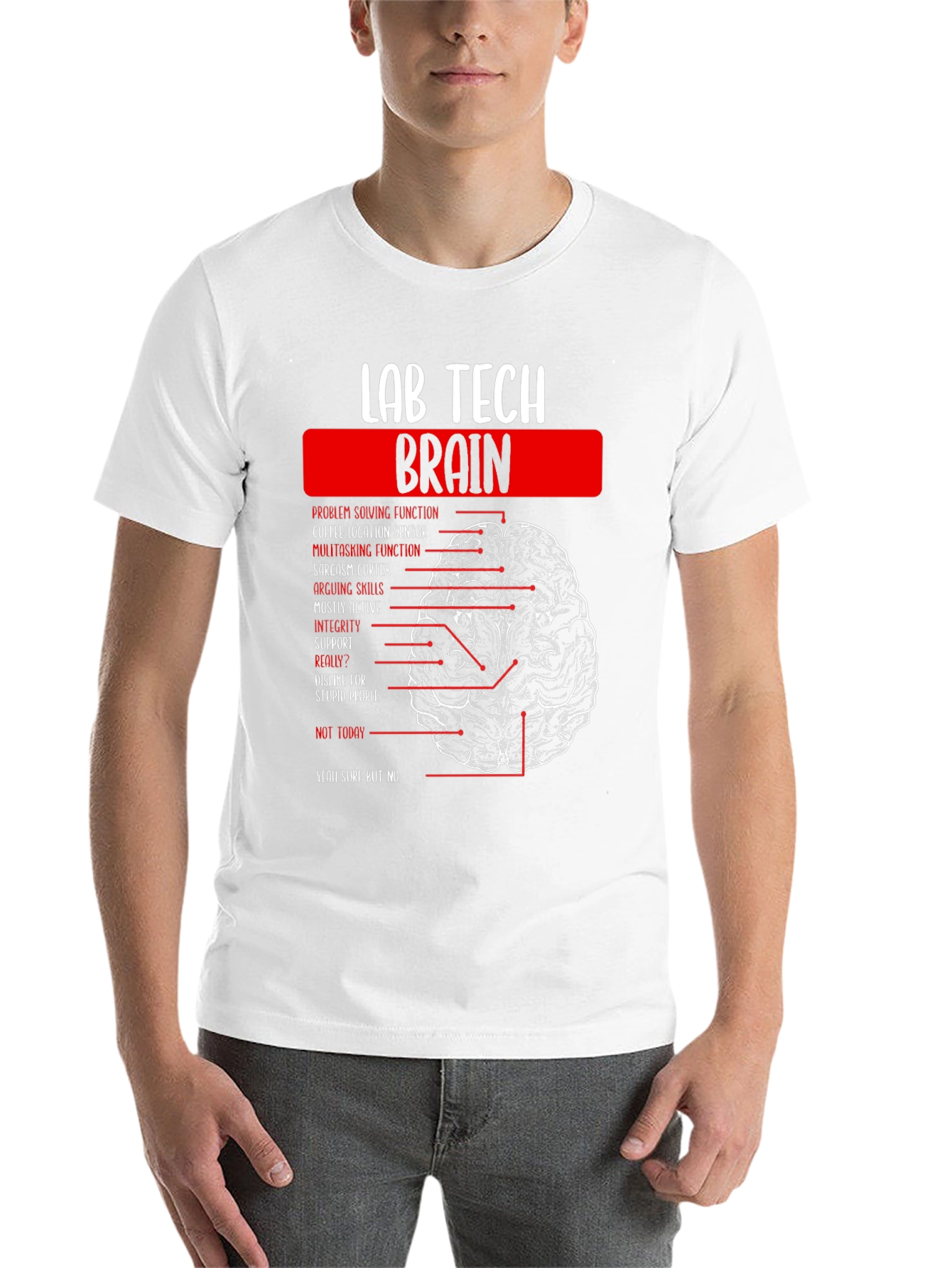 Black Lab Tech Brain Anatomy Graphic Tee -  Black view 14