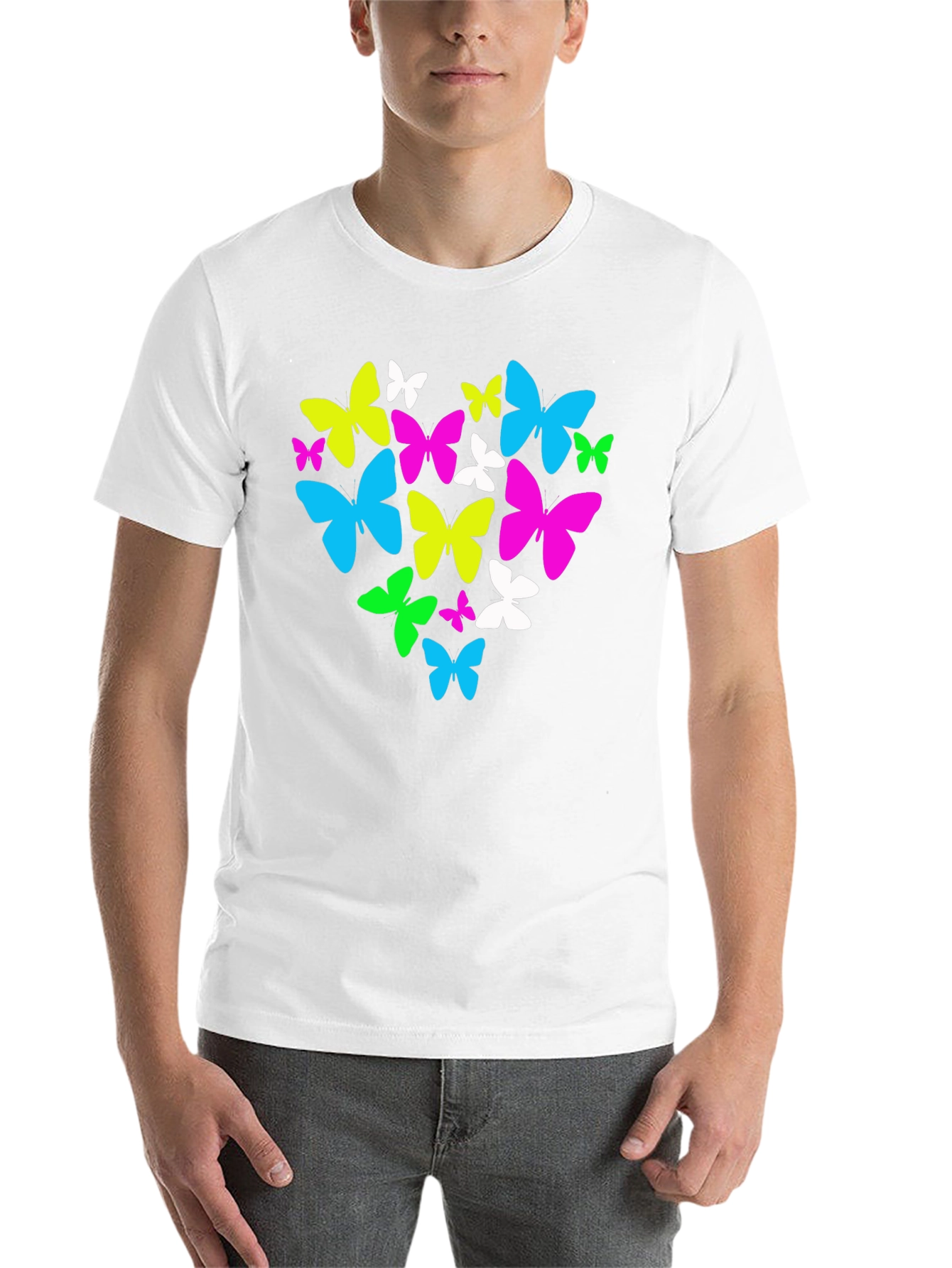 Black Butterfly Heart Graphic T-Shirt - Black view 14