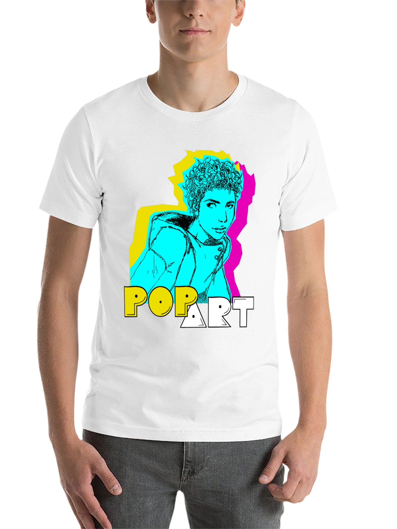 Black Pop Art Style Graphic T-Shirt view 14