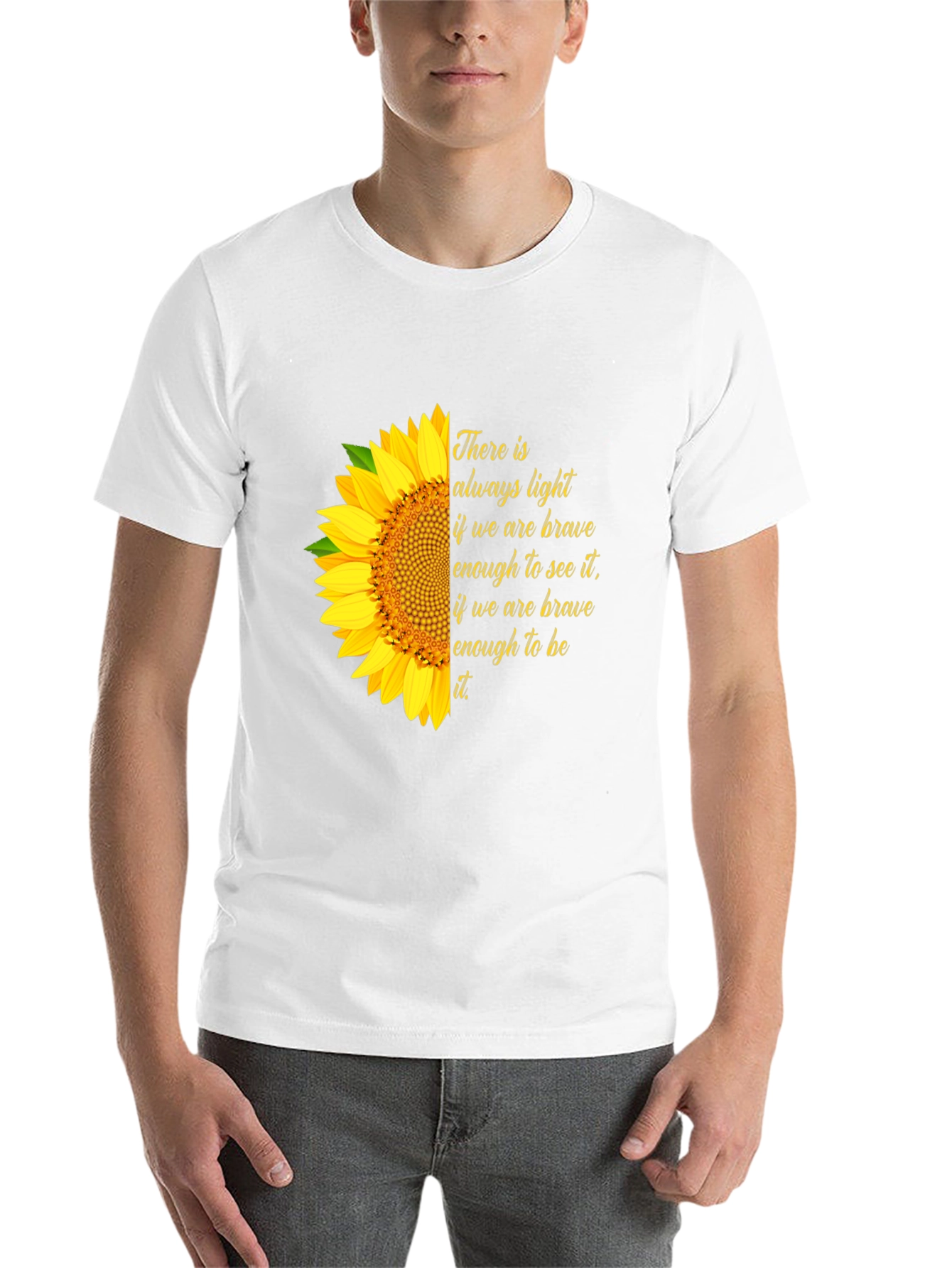 Black Sunflower Inspirational Quote Graphic Tee - "Always Light" view 14