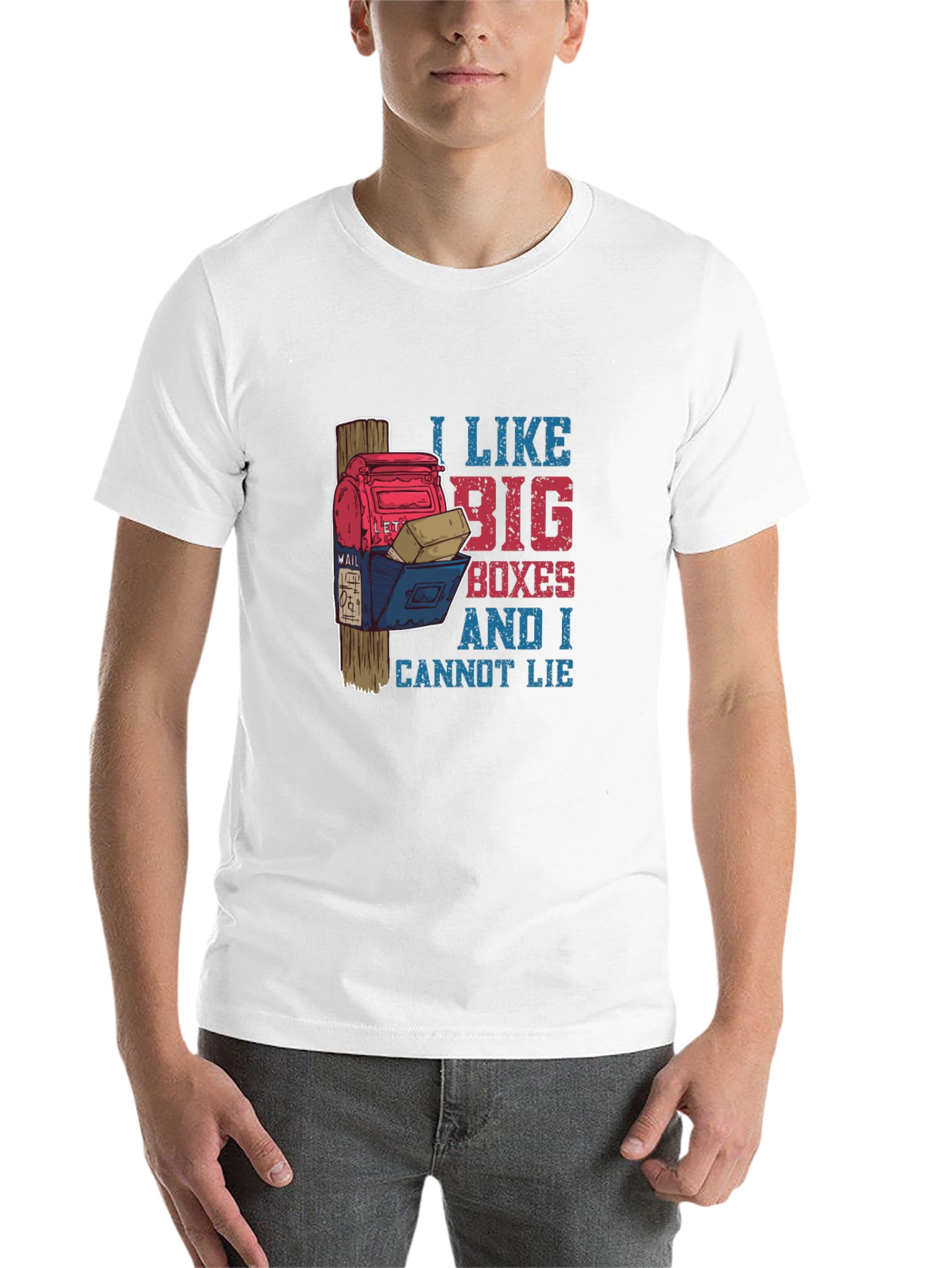 Black Funny Mailbox T-Shirt: I Like Big Boxes view 14