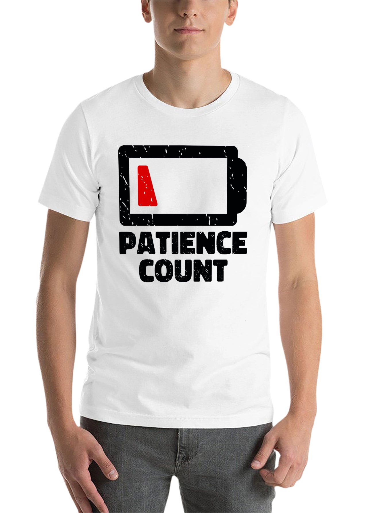 Black Patience Count Low Battery Graphic Tee - Black view 14